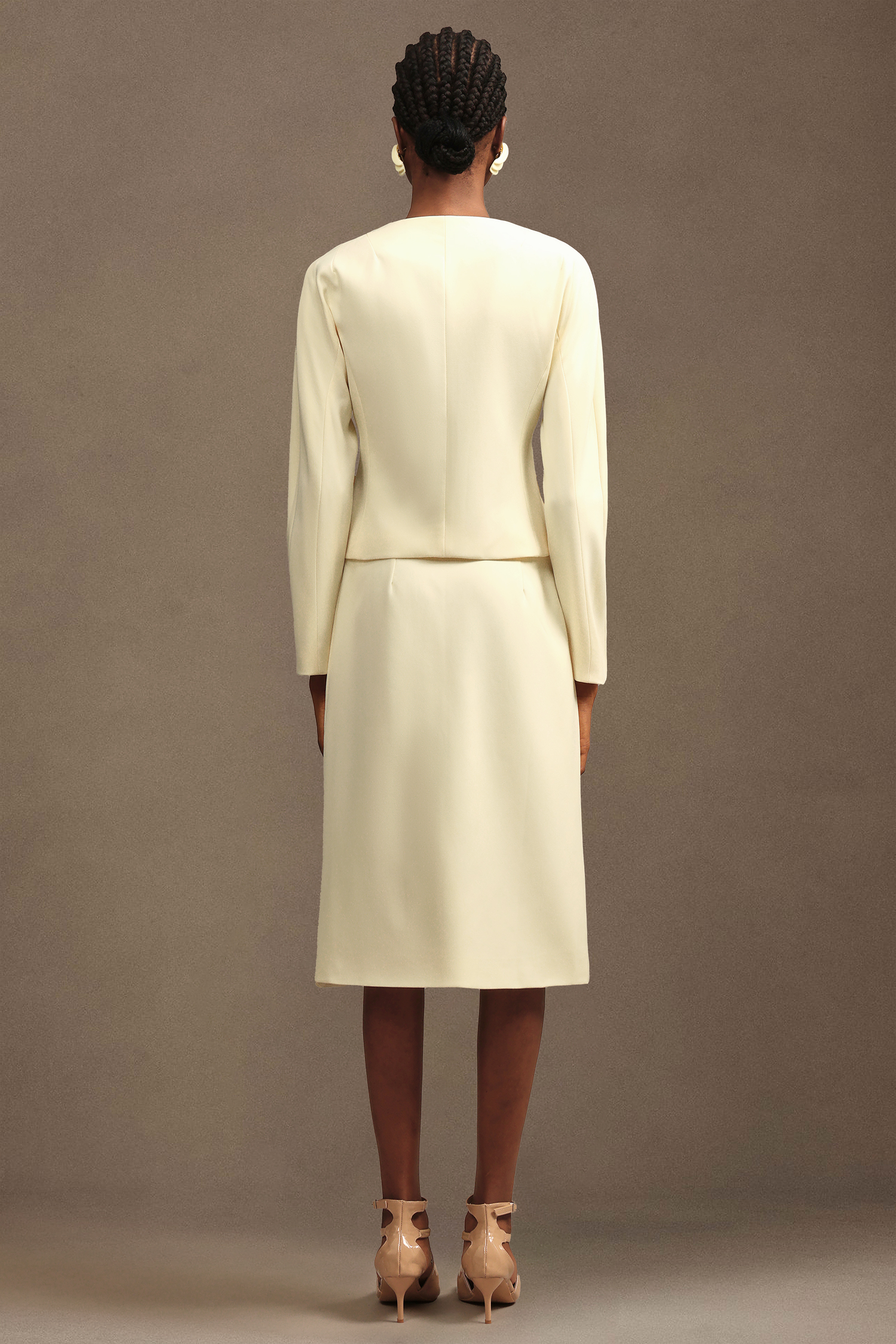 Uniko Elegant Long Sleeve Woven Top And Skirt Two-Piece Set