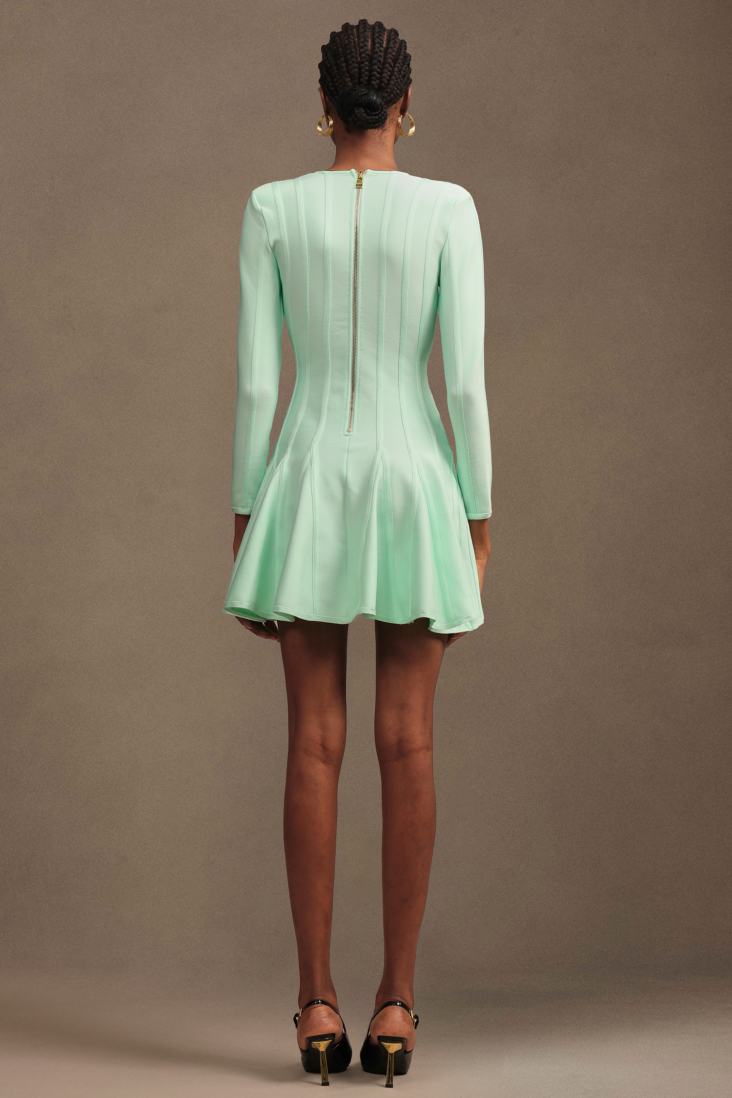 Reggie Vintage Chic V Neck Long Sleeve Bandage Mini Dress