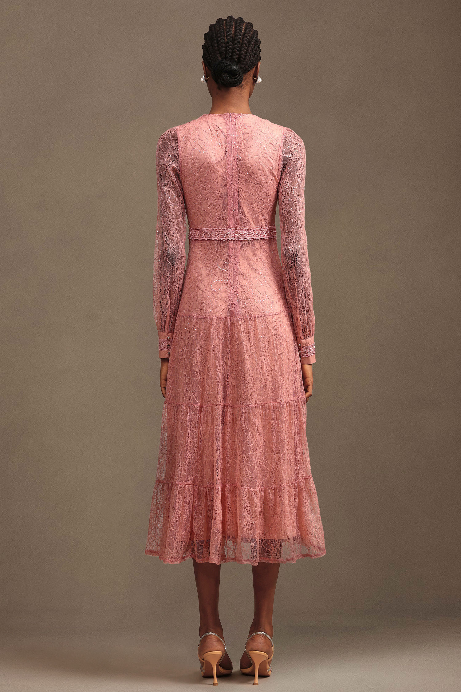 Laney Resort V Neck Long Sleeve Lace Maxi Dress