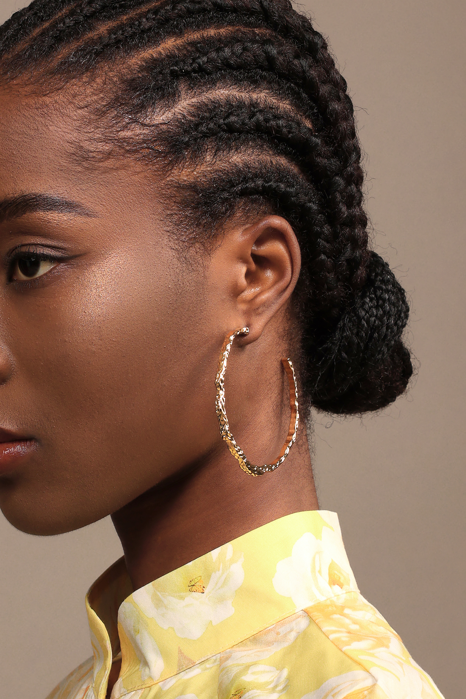 Lakira Metal Bump Texture Maxi Earrings