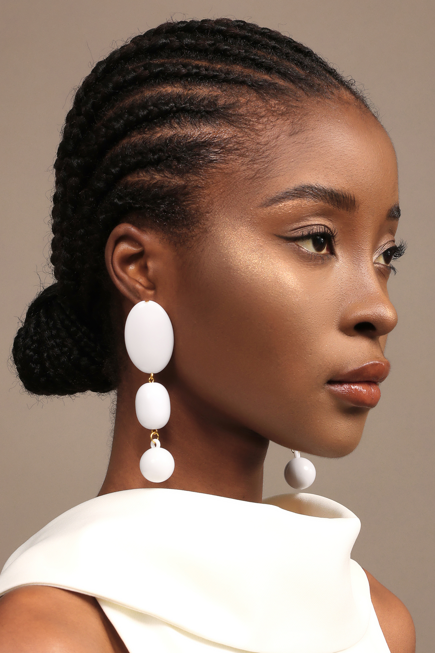 Ottie Oval Assembling Pearl Earrings