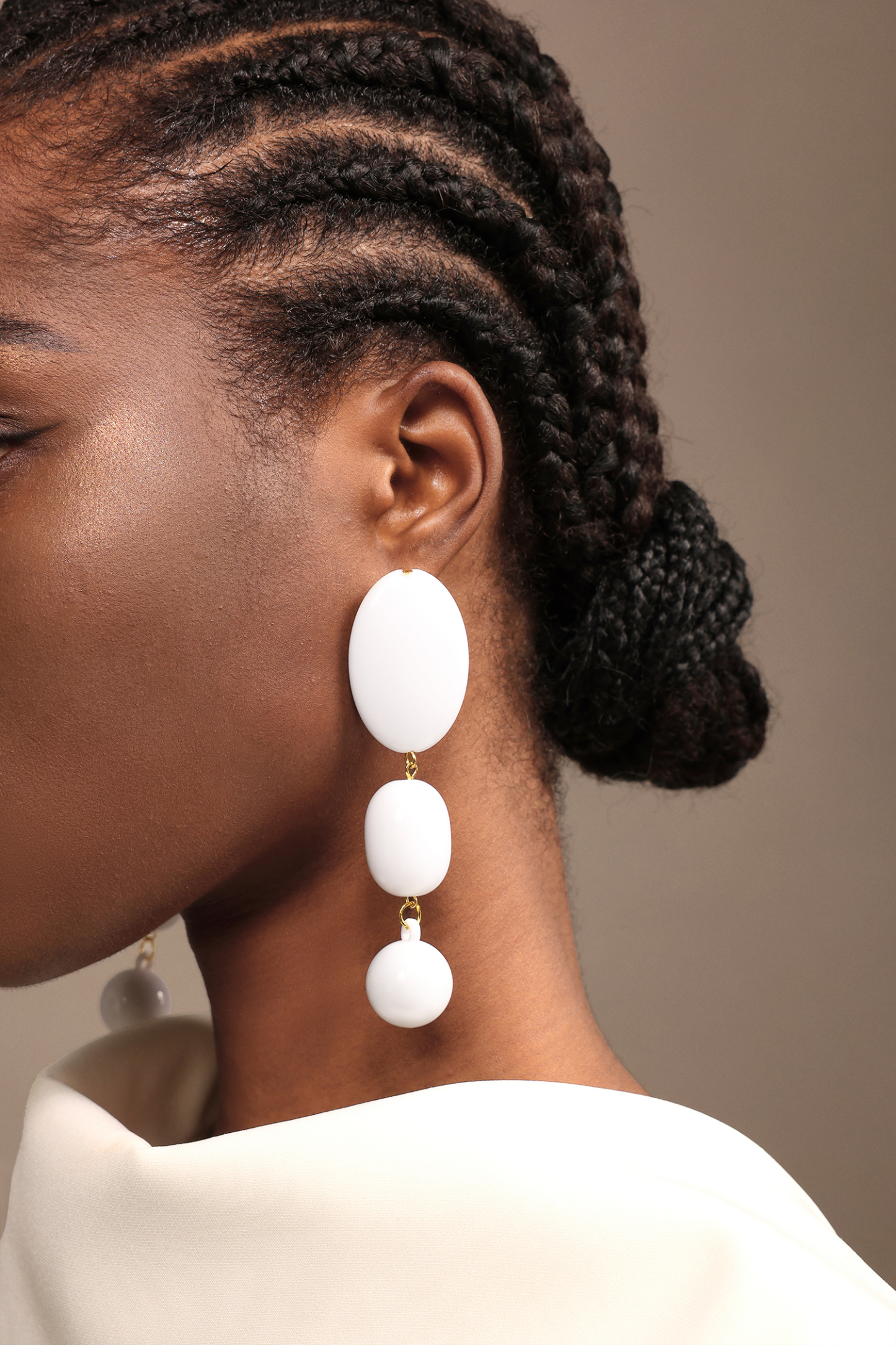 Ottie Oval Assembling Pearl Earrings