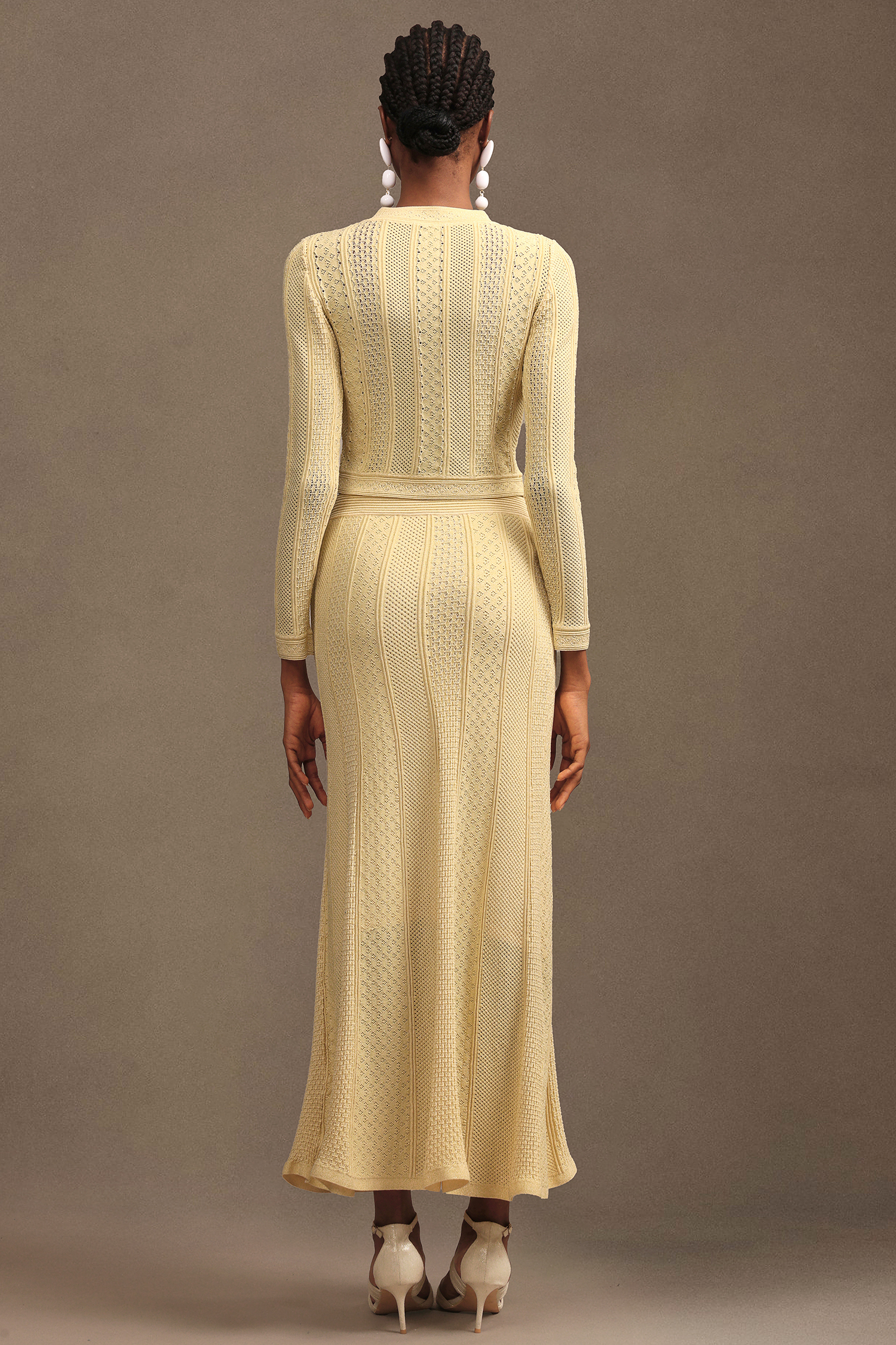 Linette Elegant Contour Long Sleeve Textured Knit Top And Skirt Two-Piece Set