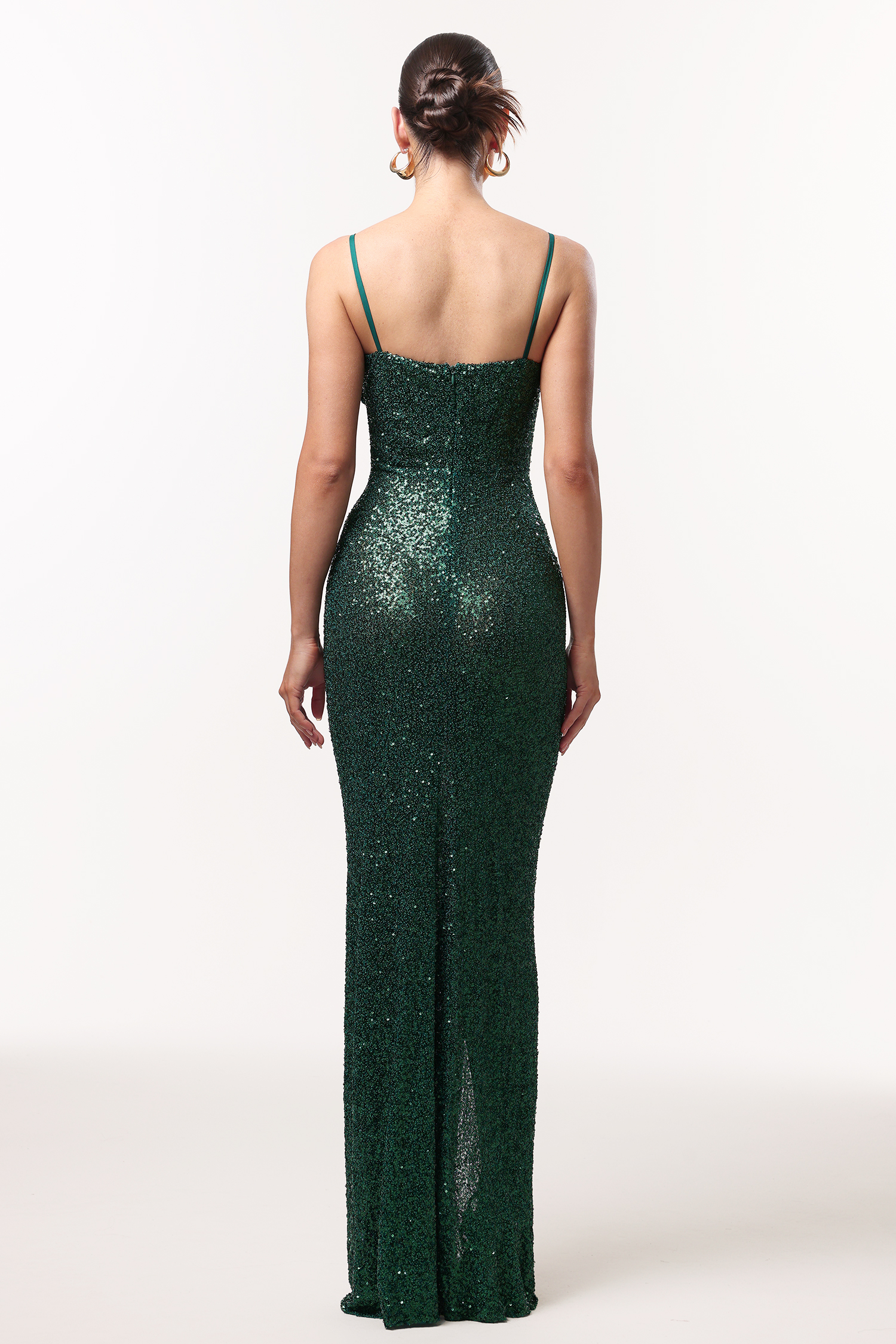 Megan Flower Cut Out Twist Slit Maxi Dress - Green