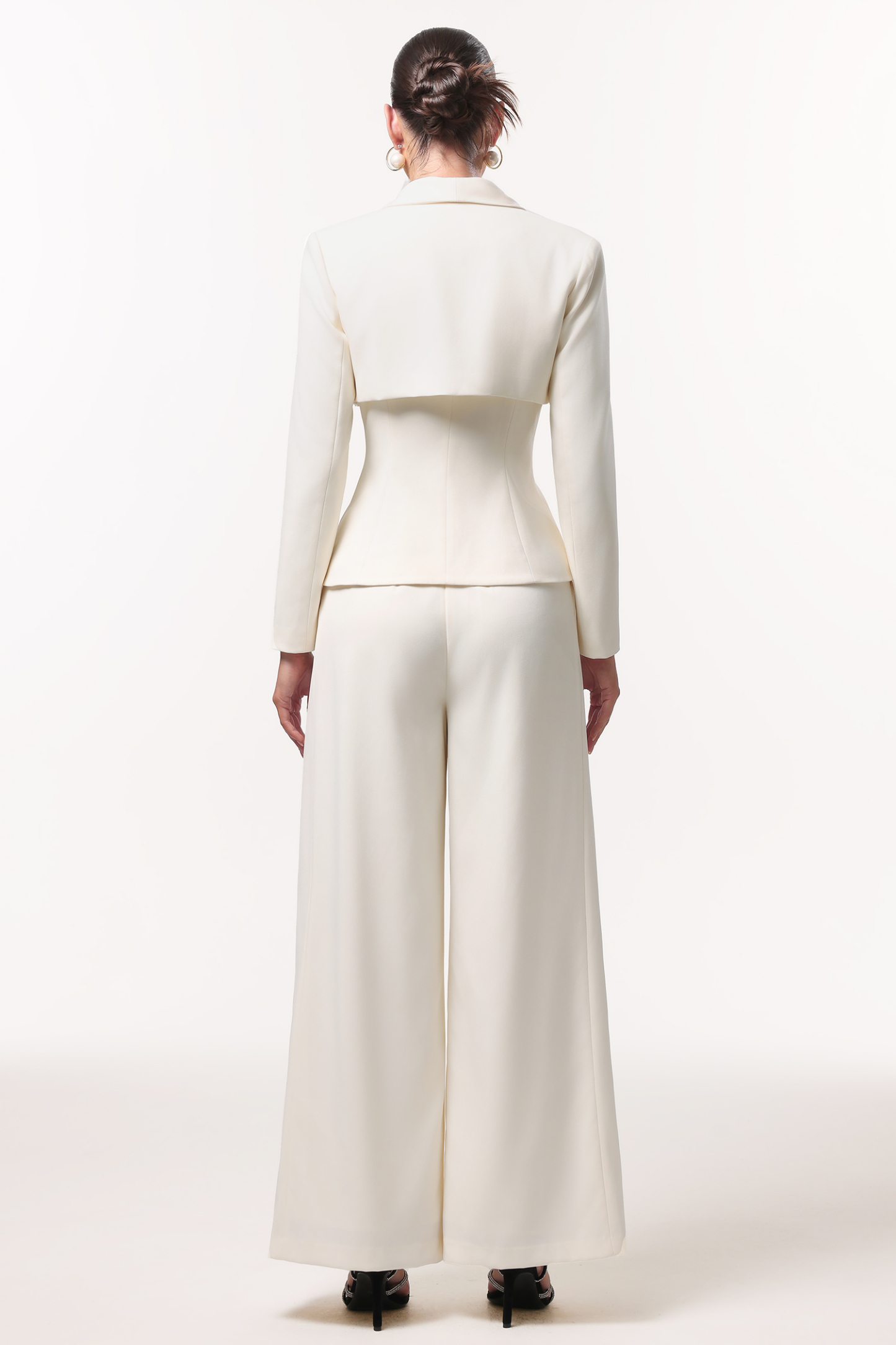 Yalia Classic Tailored Long Sleeve Woven Blazer Two Piece Set