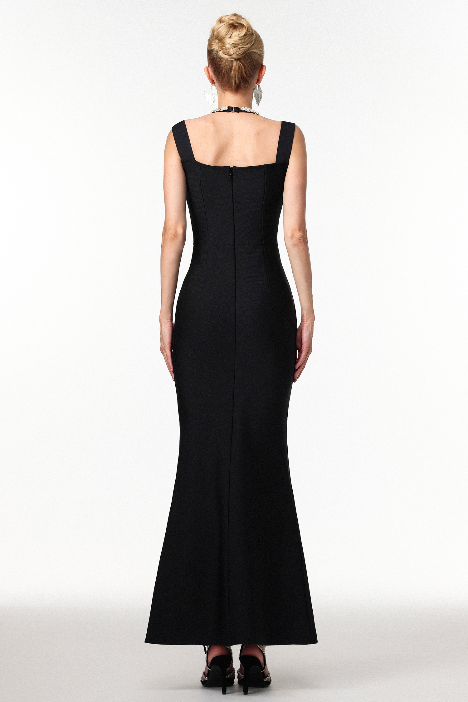 Shannon Sexy Contour Rhinestone Bandage Maxi Dress