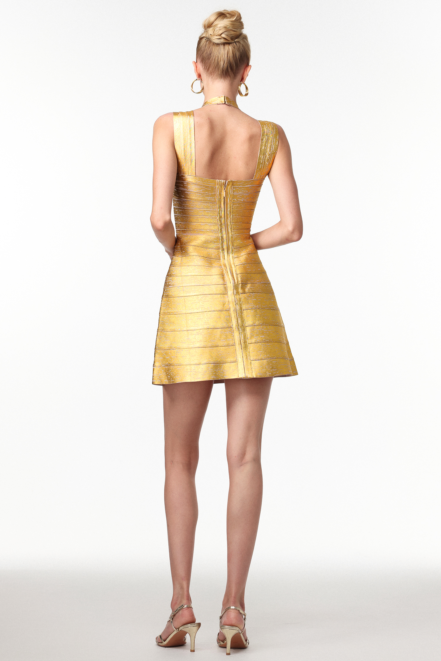 Ketrina Halter V-Neck Sleeveless Bandage Mini Dress
