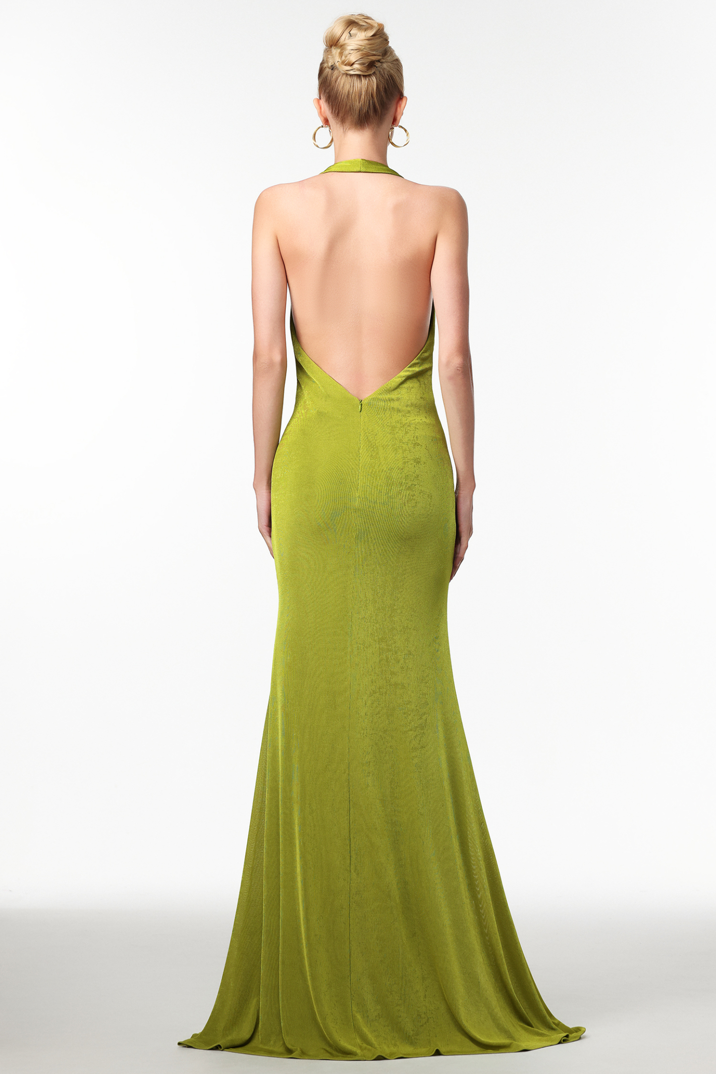 Jalila Sexy Contour V Neck Ruched Knot Slit Knit Maxi Dress