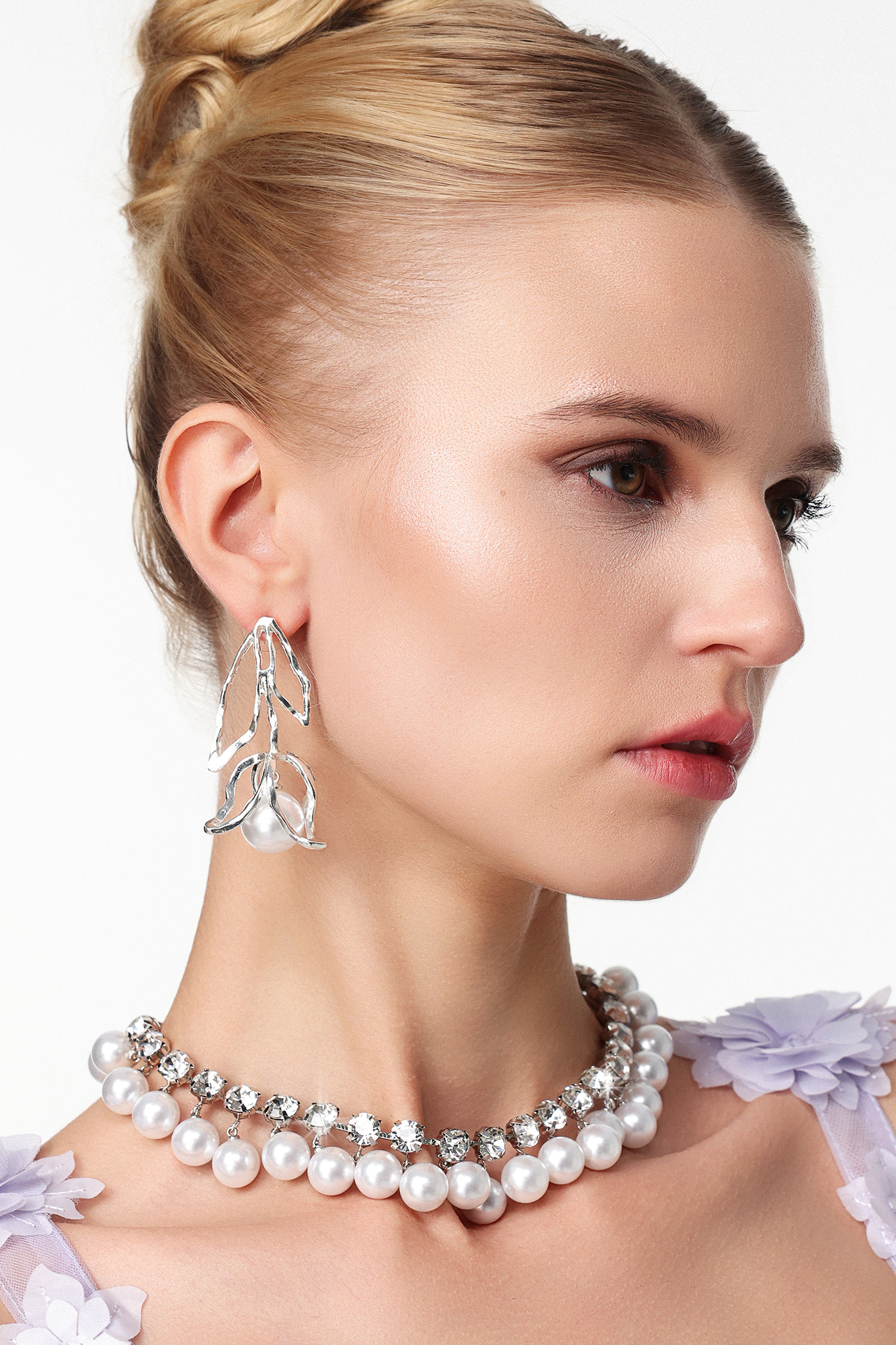 Mary Diamond Pearl Necklace