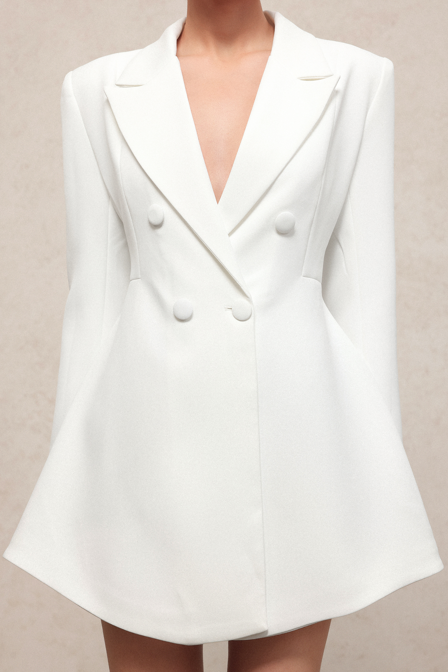 Mayali Elegant Waist-Defining Long Sleeve Woven Mini Dress