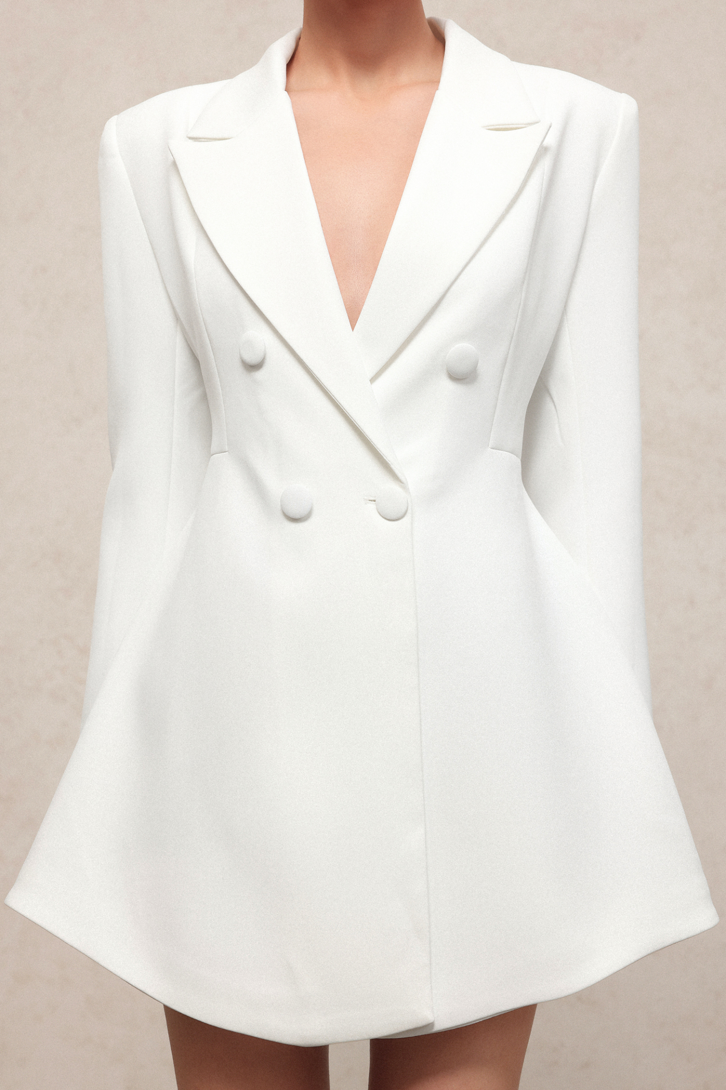 Mayali Elegant Waist-Defining Long Sleeve Woven Mini Dress