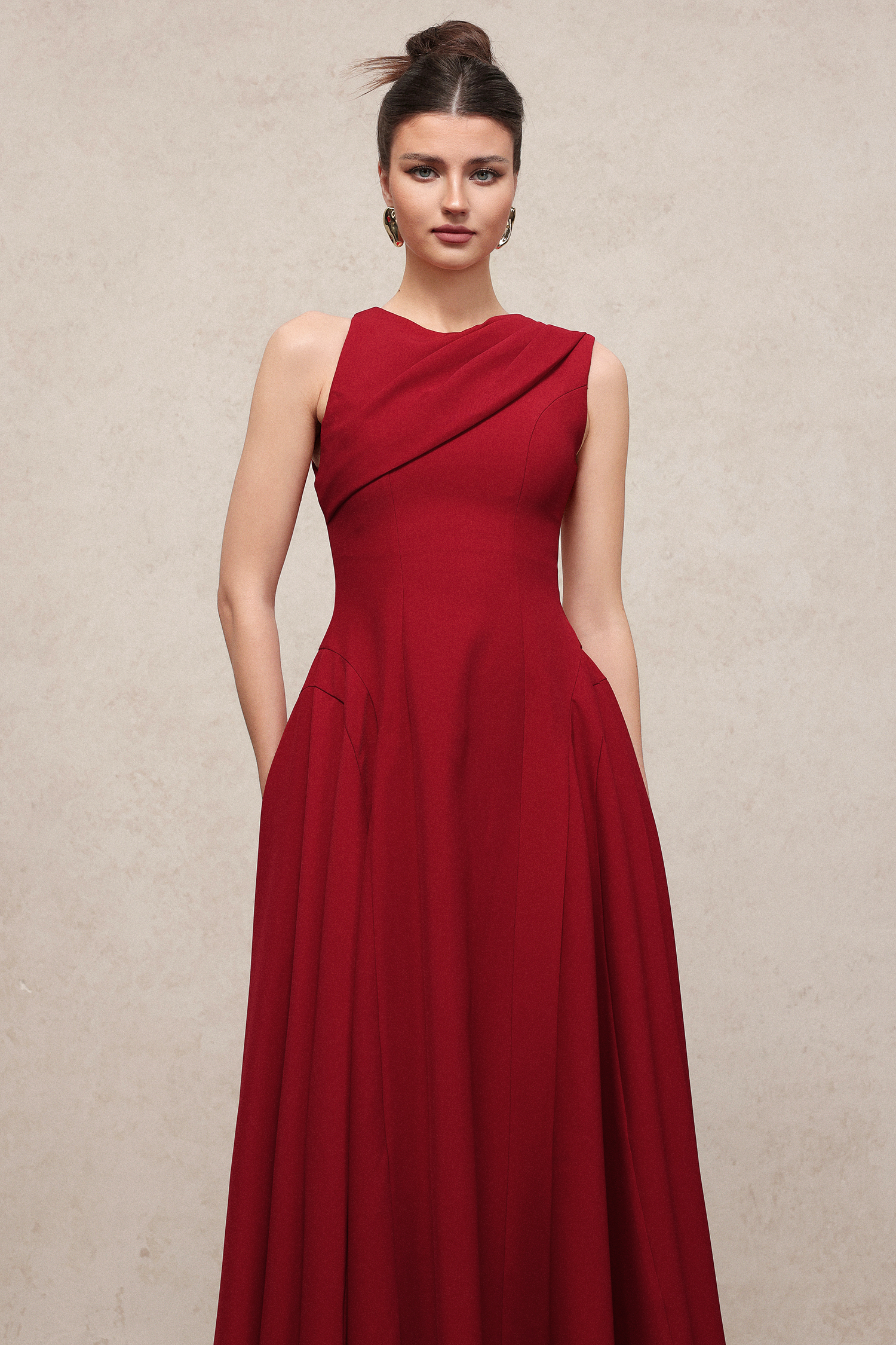 Lennon Classic Tailored Sleeveless Woven Maxi Dress And Cape Two-Piece Set