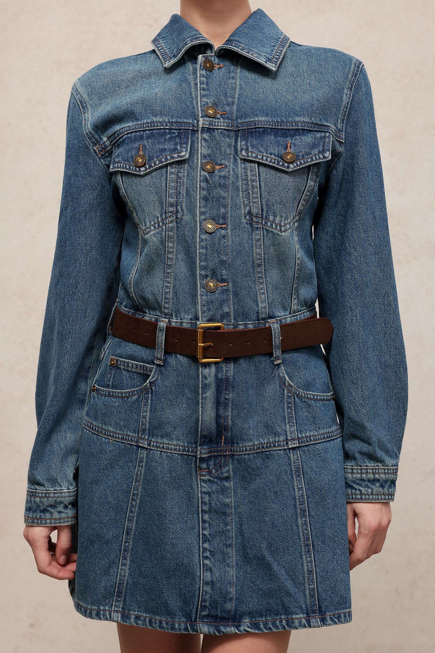 Diana Chic Long Sleeve Denim Mini Dress