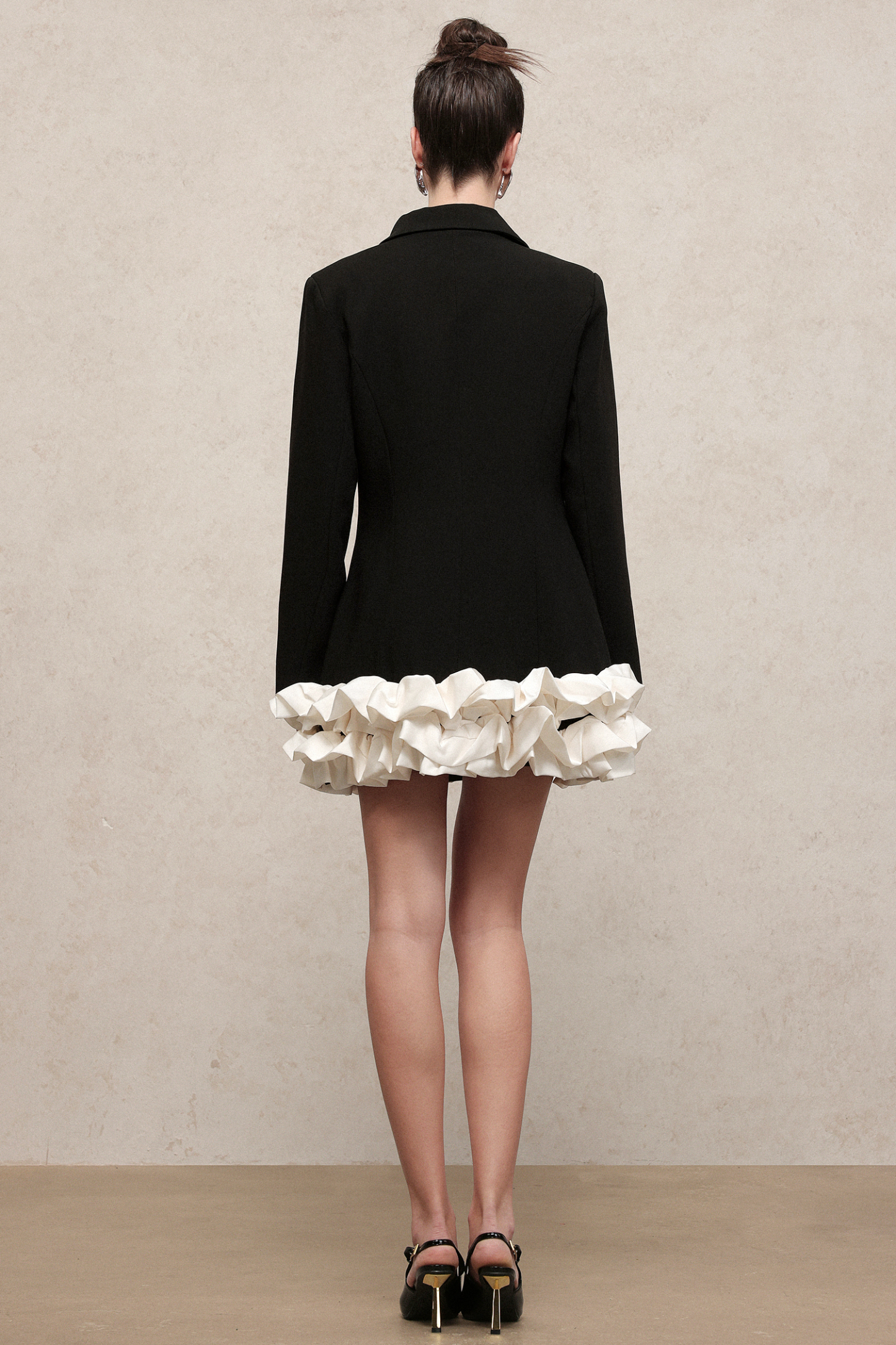 Leonie Elegant Tailored Long Sleeve Woven Mini Dress