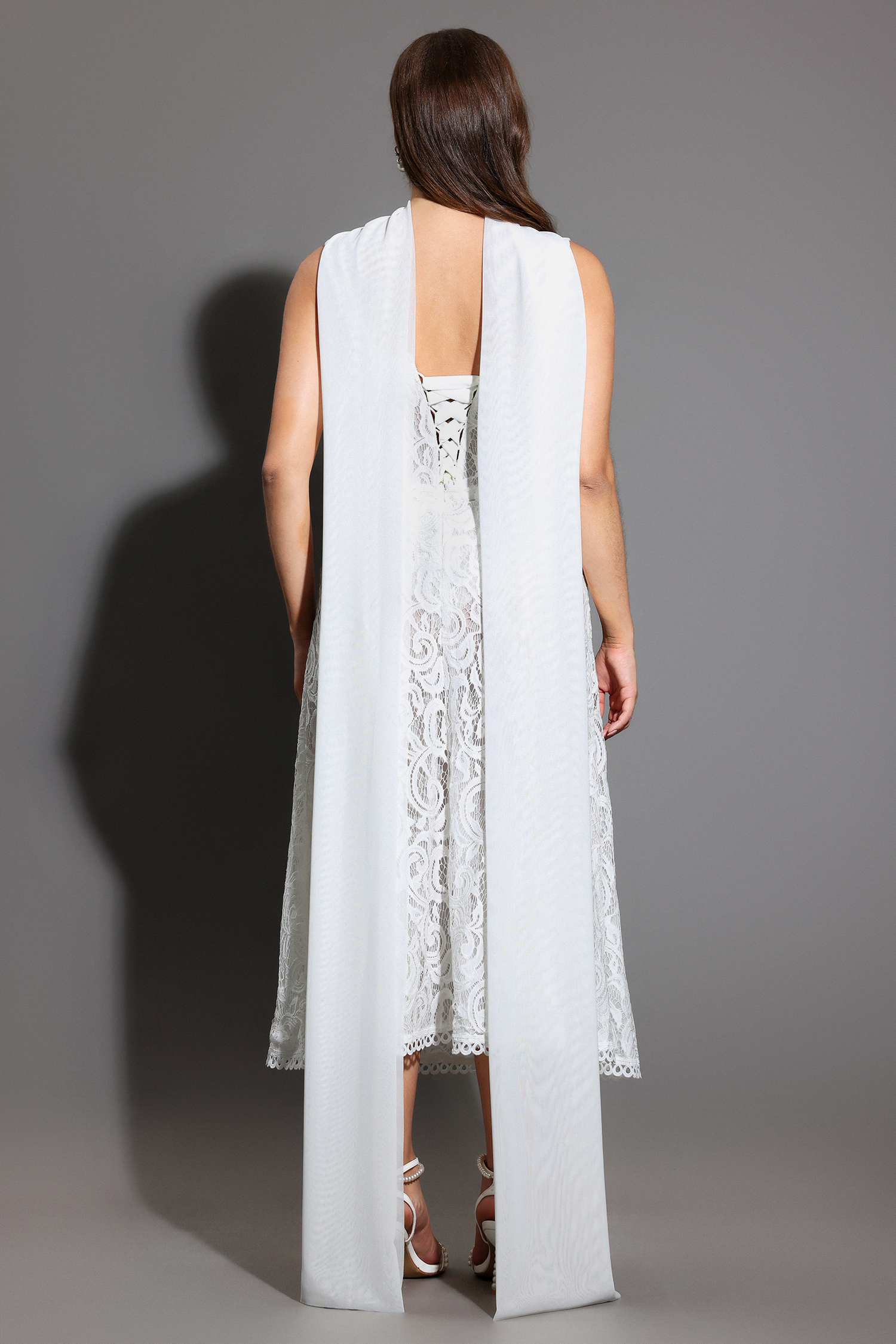 Junya Lace Corset Sleeveless Midi Dress