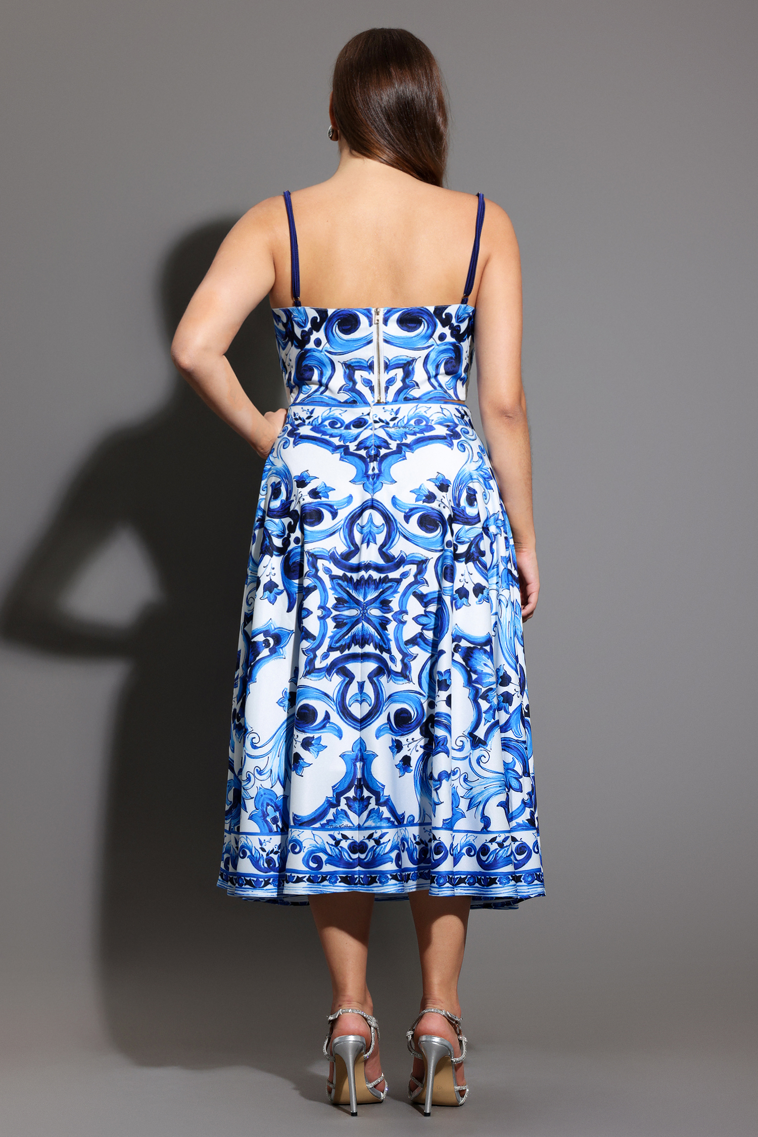 Kaona Halter Floral Printed Top And Skirt Two-Piece Set