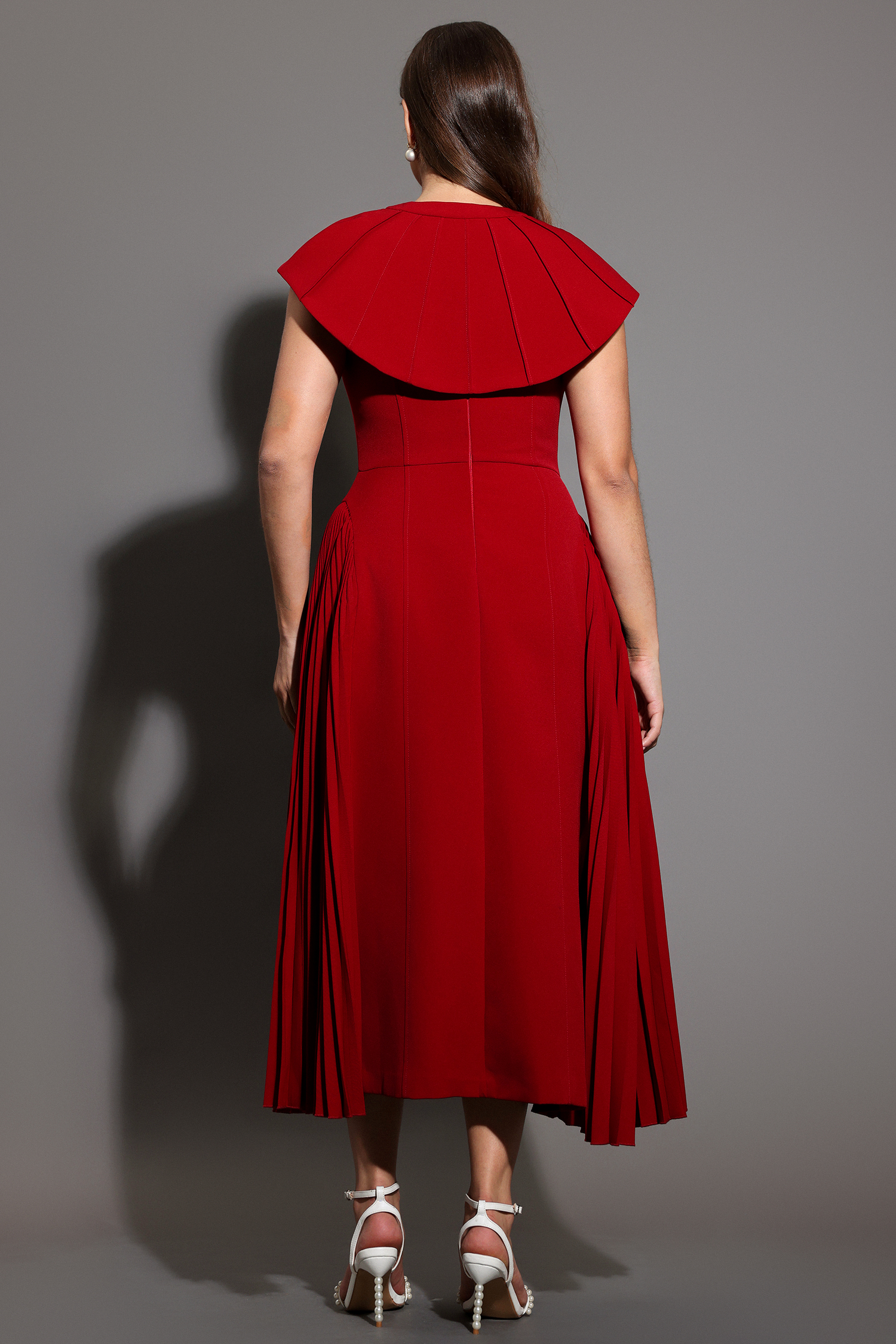 Verna Halter Folds Maxi Dress