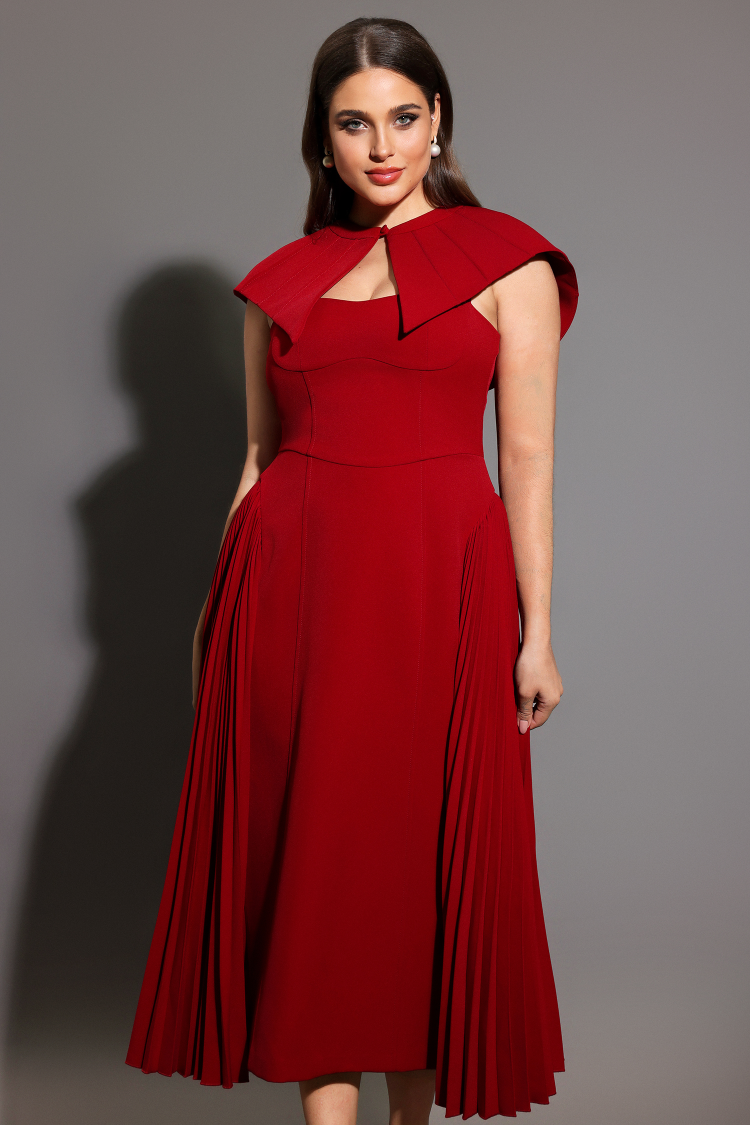Verna Halter Folds Maxi Dress