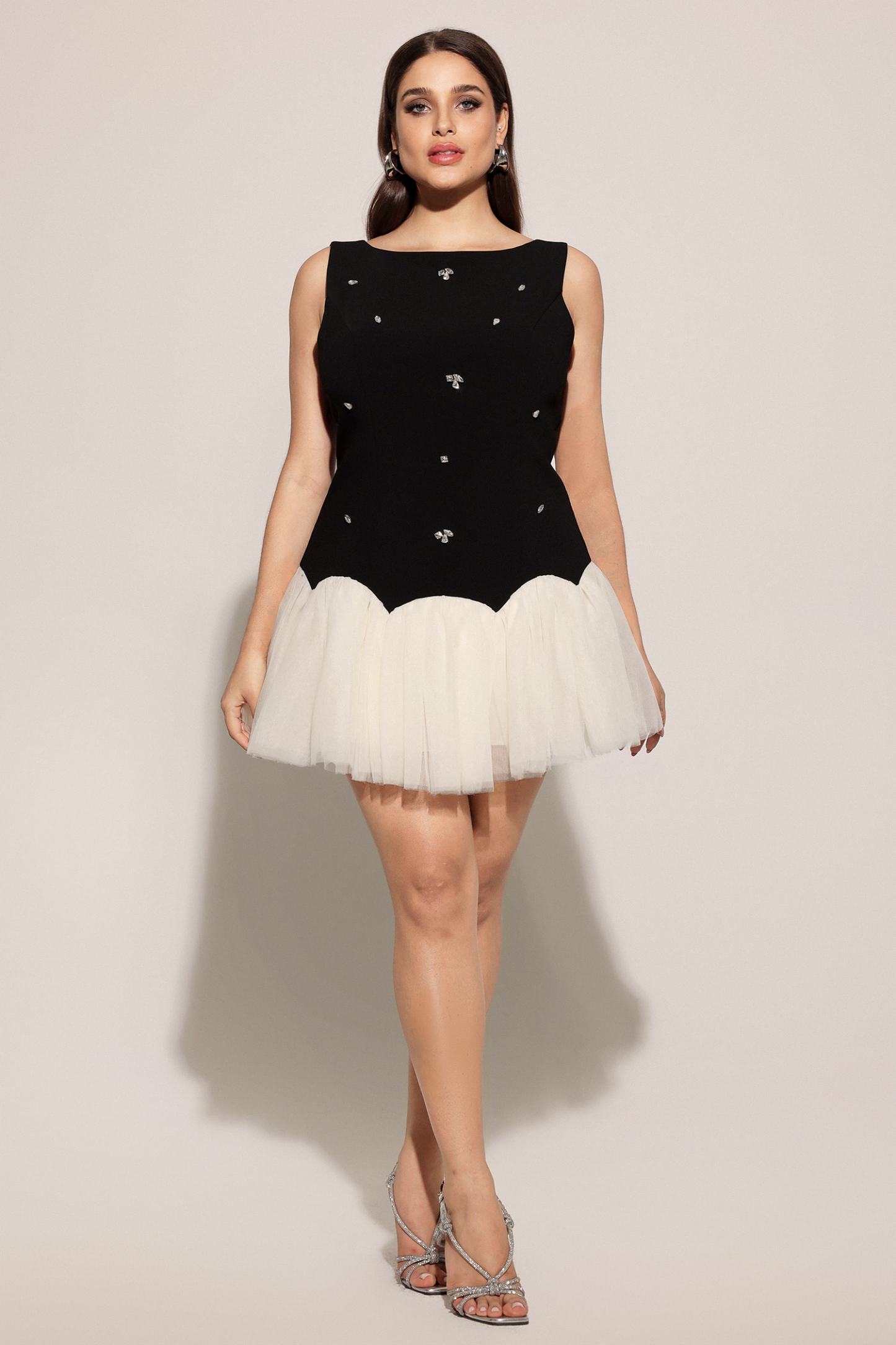 Salamo Sleeveless Diamond Mini Dress