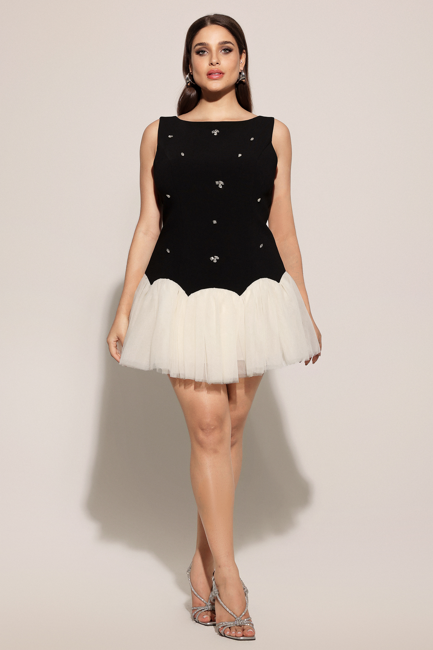 Salamo Sleeveless Diamond Mini Dress