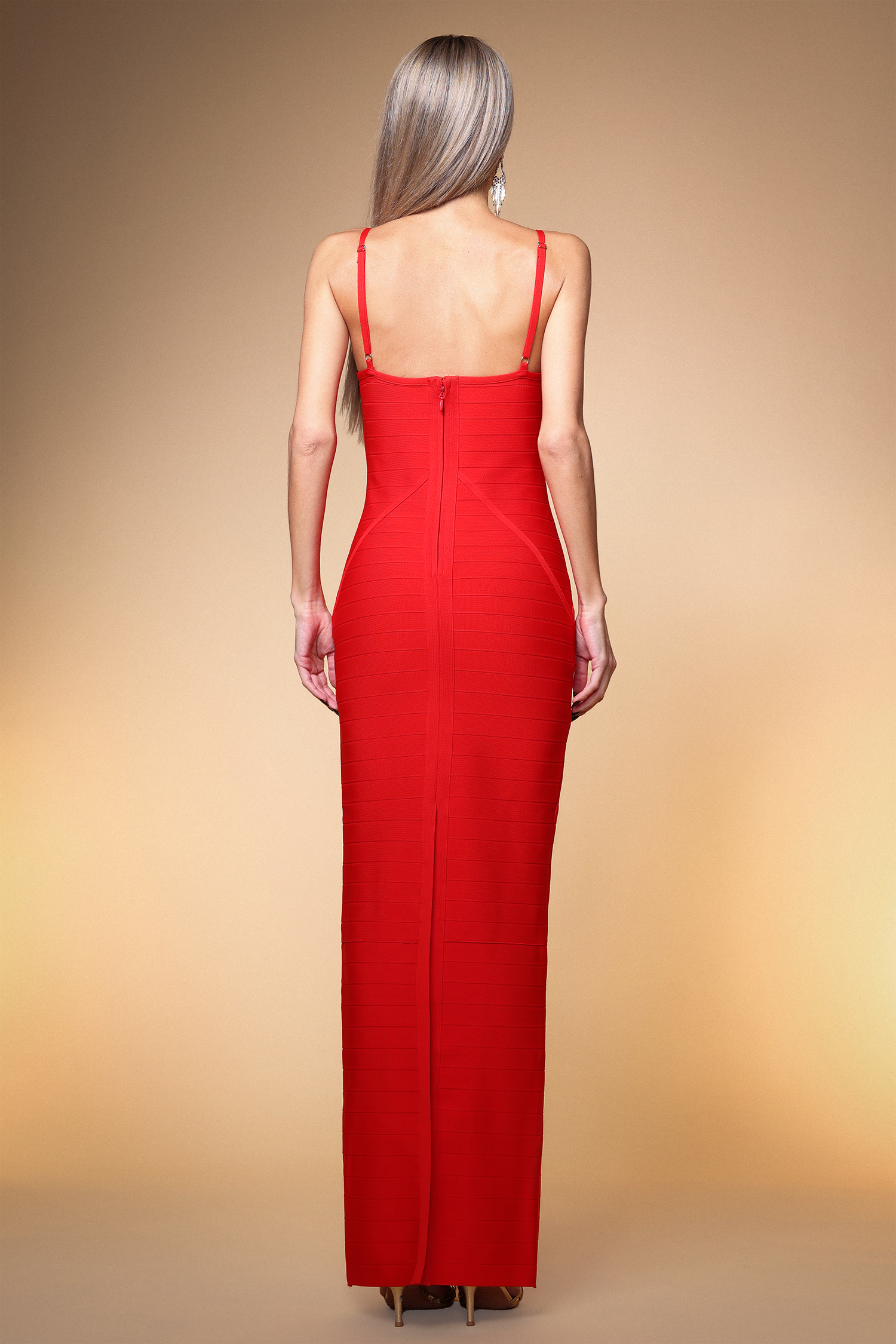 Madge Elegant Contour Bandage Maxi Dress