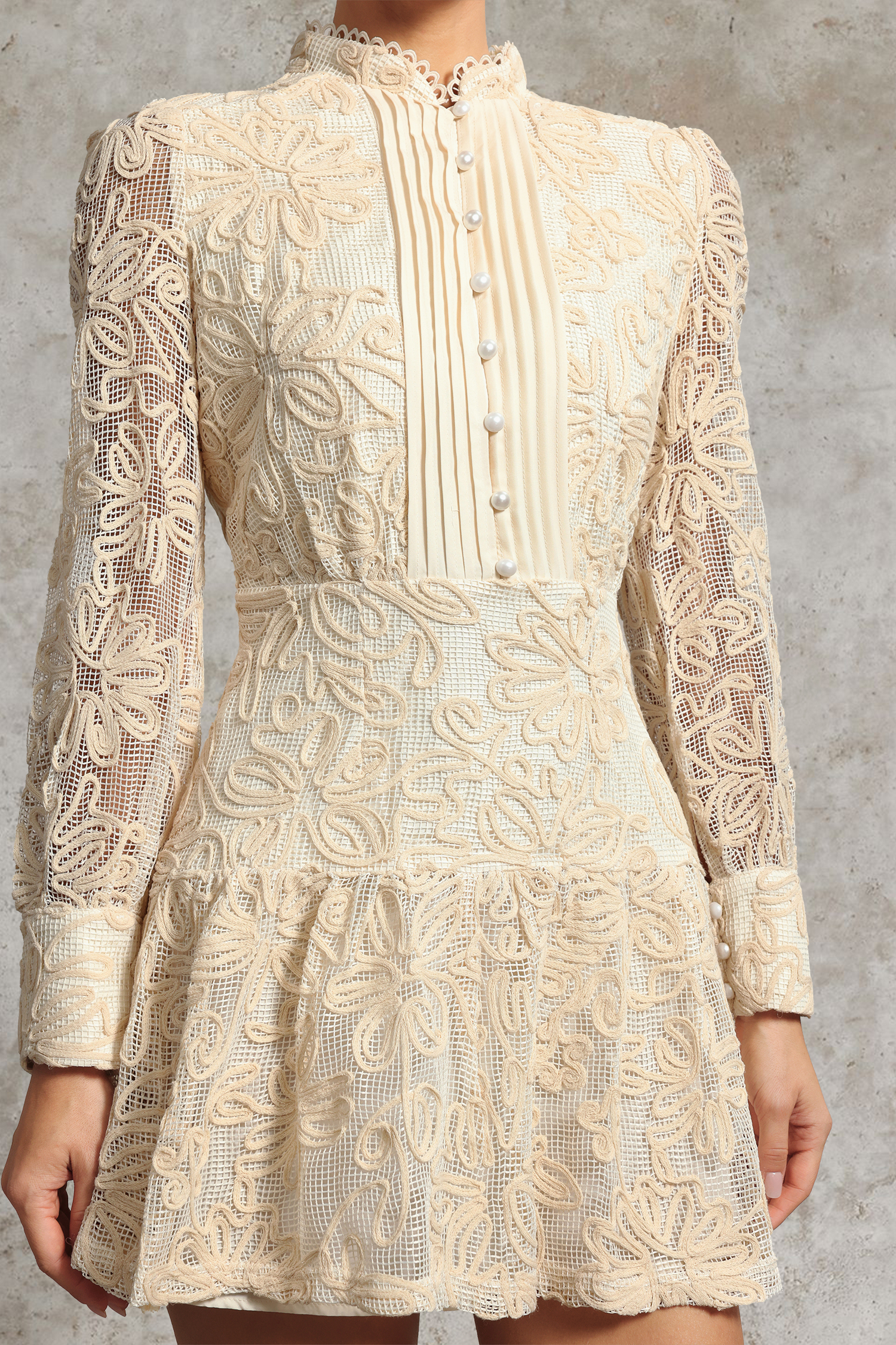 Wenda Resort Long Sleeve Floral Woven Mini Dress