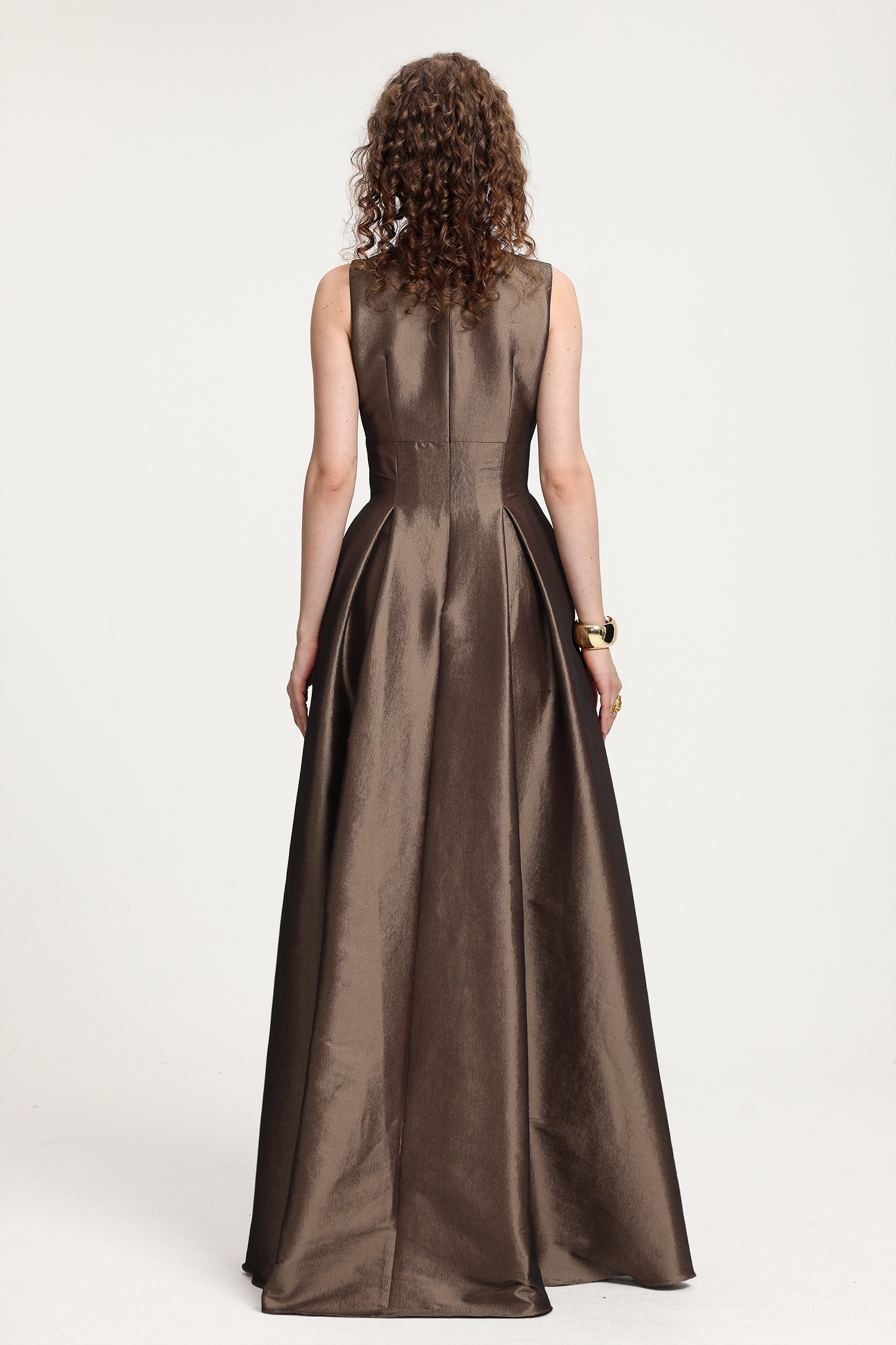 V-Neck Ball Gown Maxi Dress