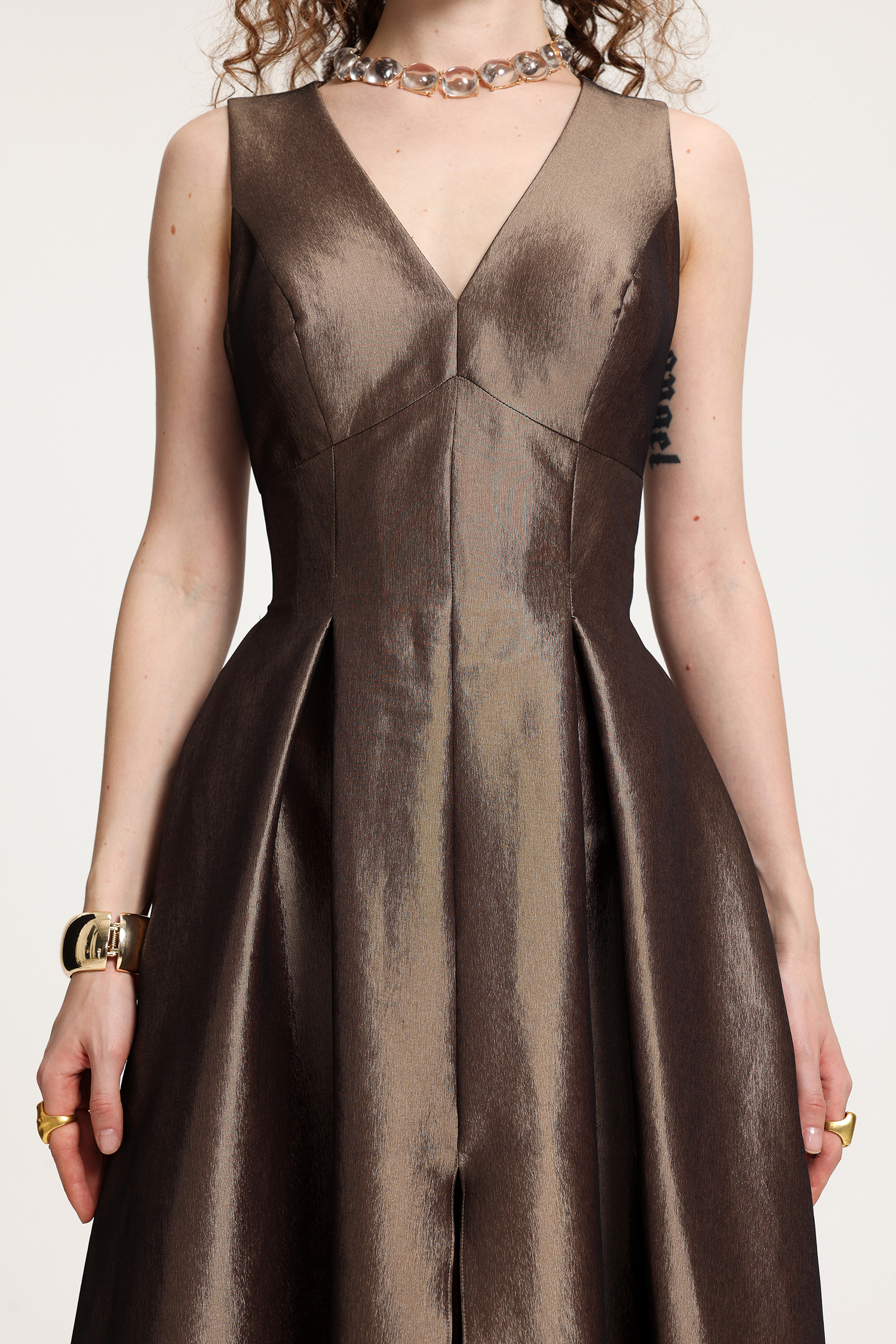 V-Neck Ball Gown Maxi Dress