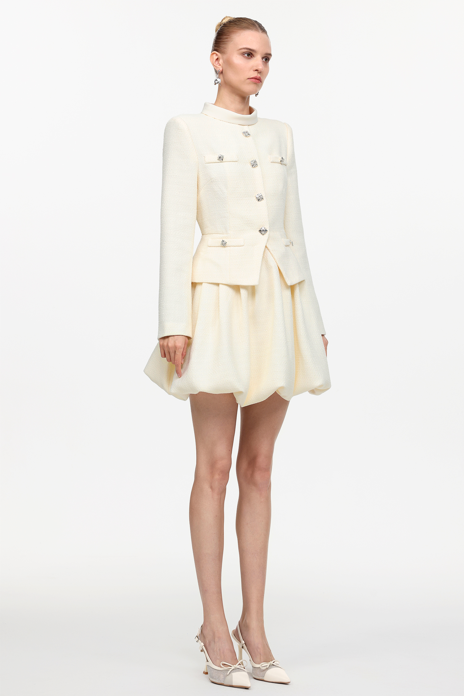 Wagani Classic Tailored Long Sleeve Woven Mini Dress