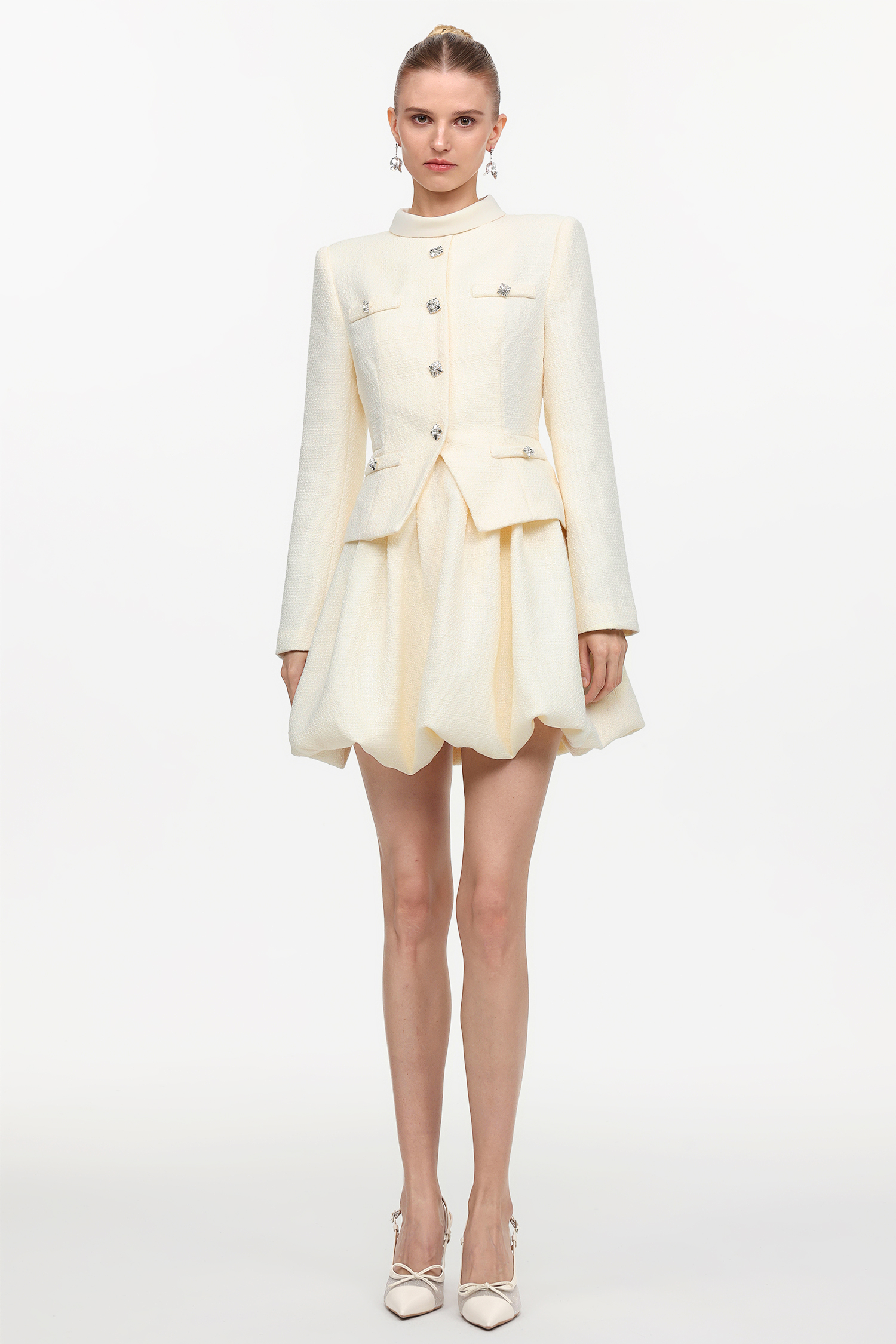 Wagani Classic Tailored Long Sleeve Woven Mini Dress