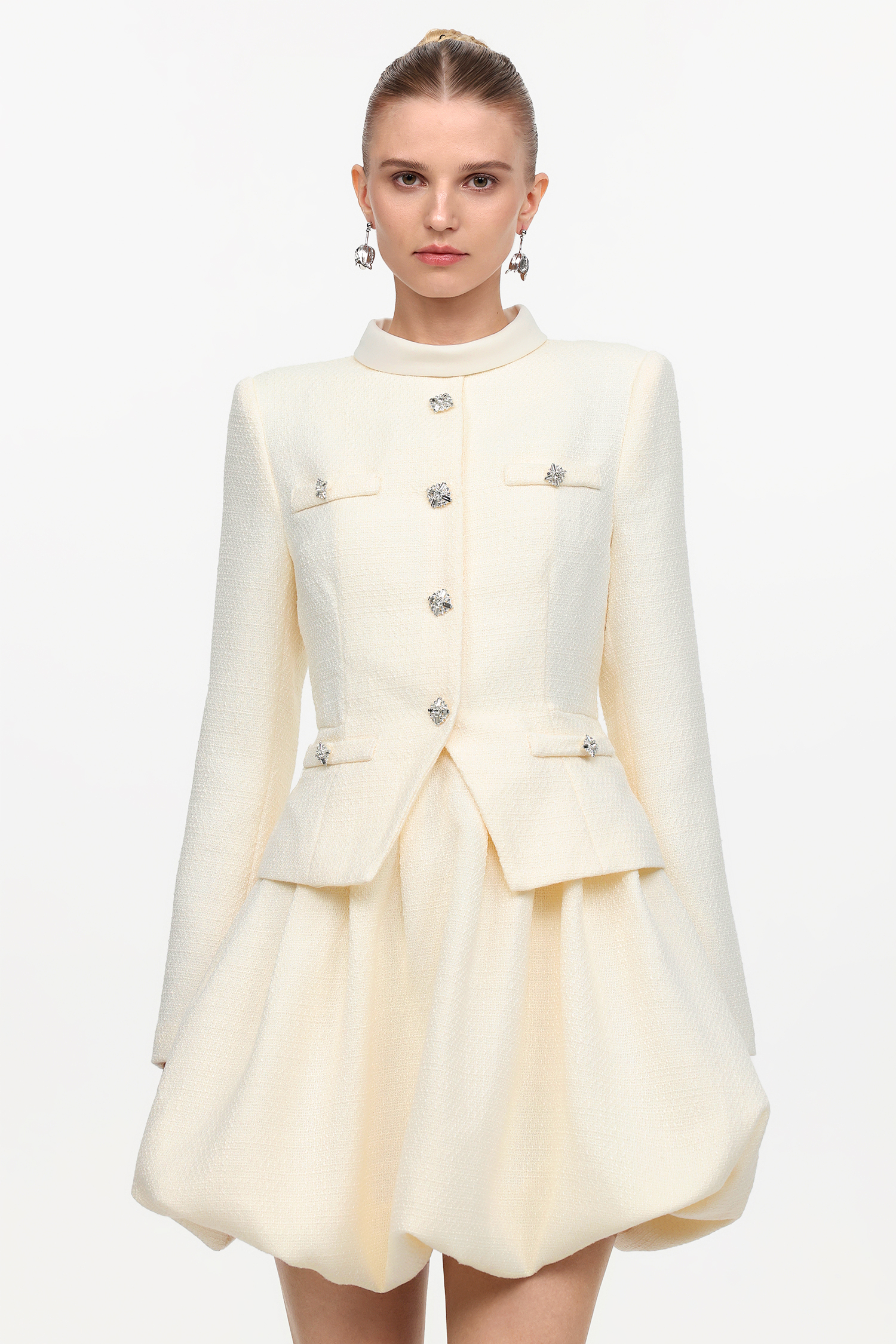 Wagani Classic Tailored Long Sleeve Woven Mini Dress
