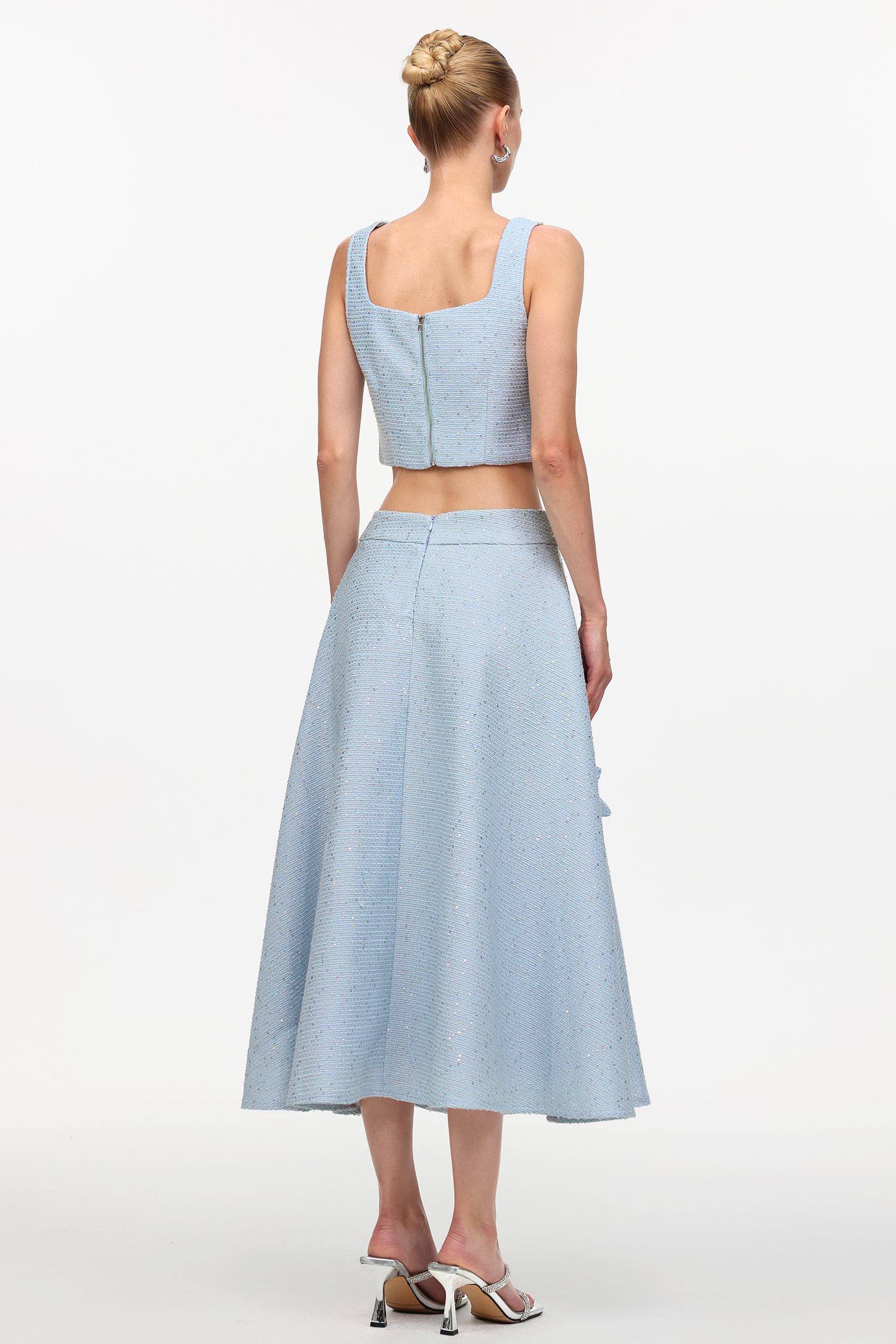 Makayah Elegant Tailored Floral Tweed Three-Piece Set