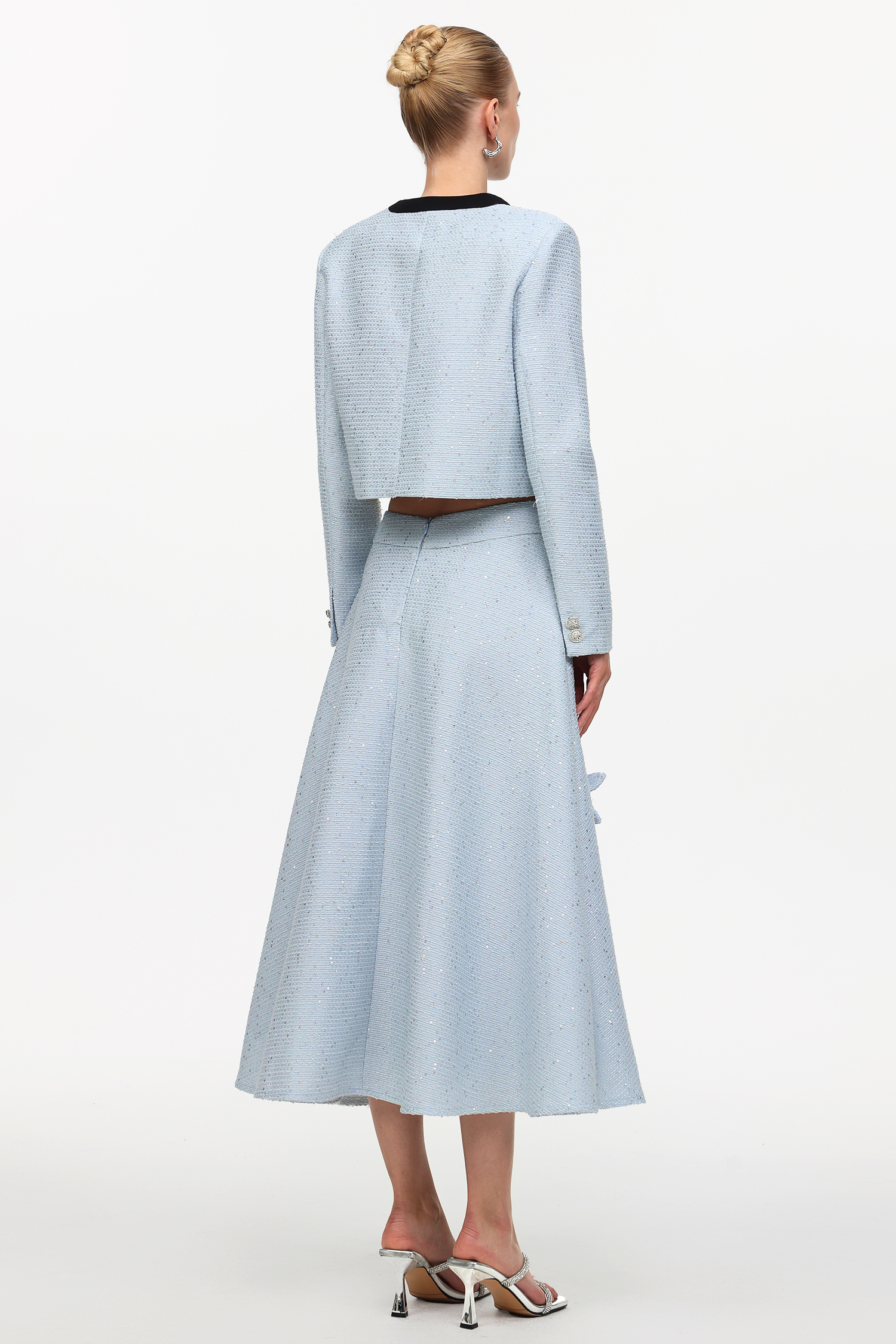 Makayah Elegant Tailored Floral Tweed Three-Piece Set