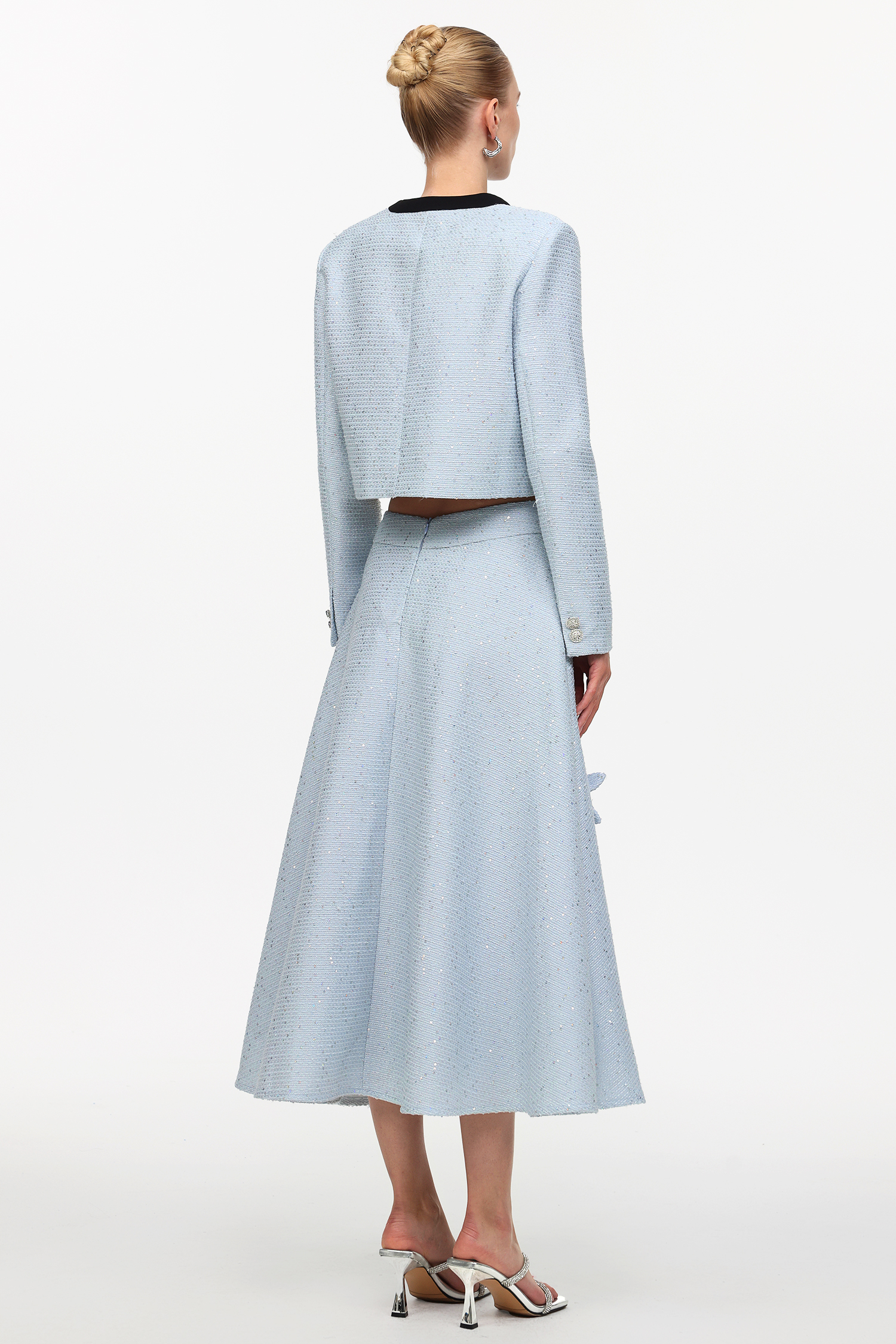 Makayah Elegant Tailored Floral Tweed Three-Piece Set