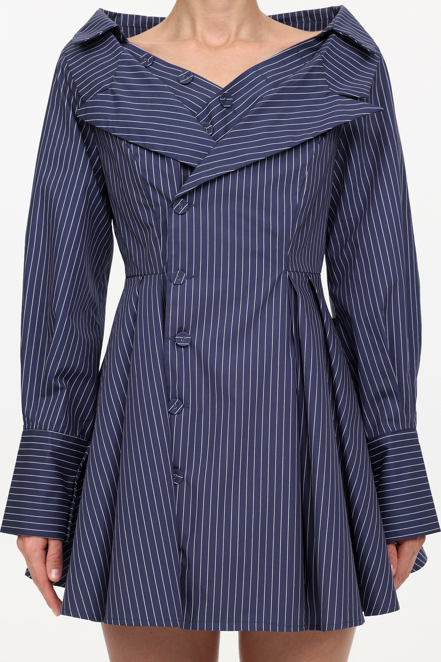 Slaia Classic Tailored Long Sleeve Stripe Woven Blazer Dress