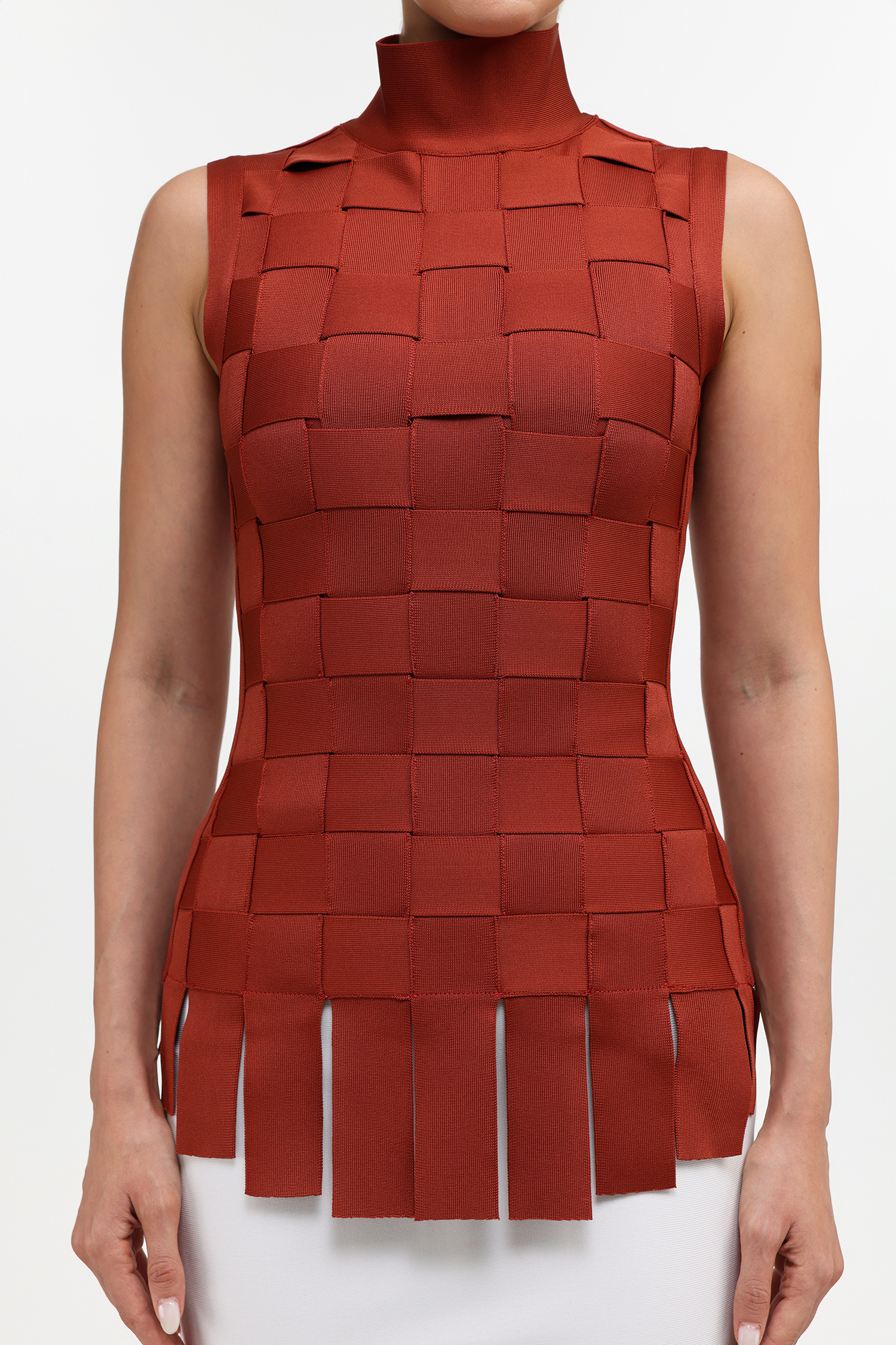 Jenna Chic Contour Weave Bandage Top and Skirt Two Piece Set
