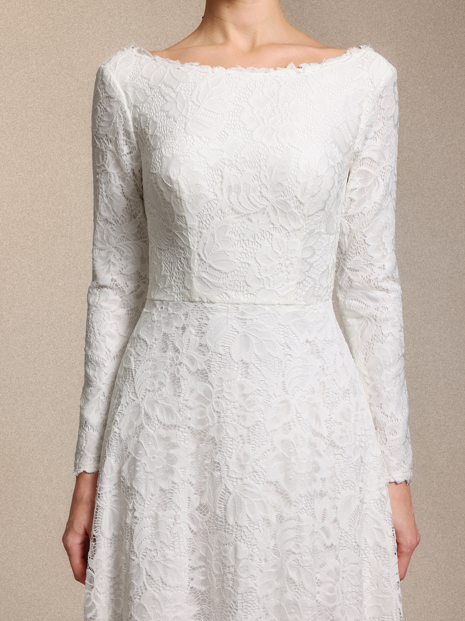 Nikuna Romantic Long Sleeve Open Back White Lace Maxi Dress