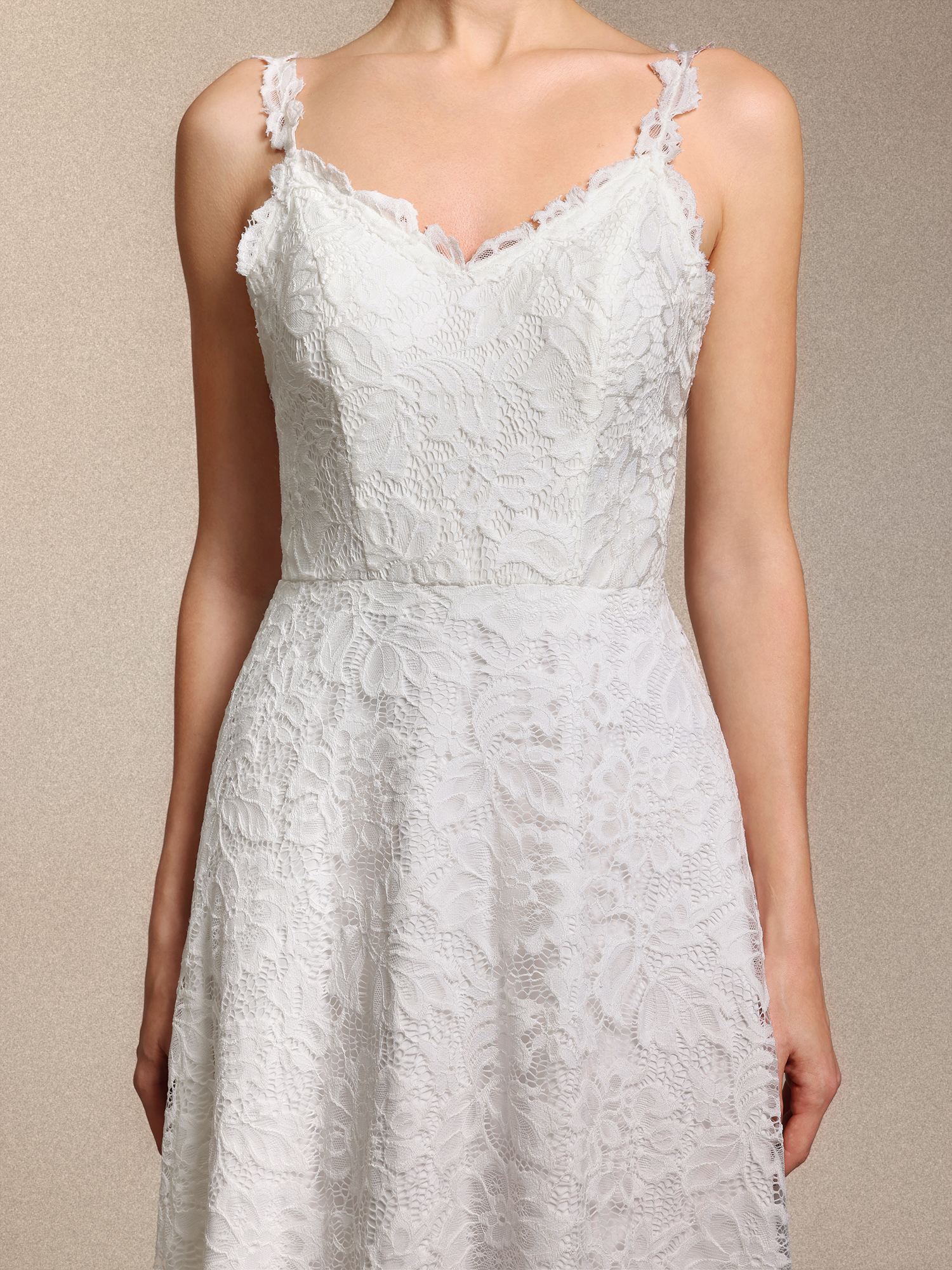 Tatum Romantic V Neck White Lace Maxi Dress