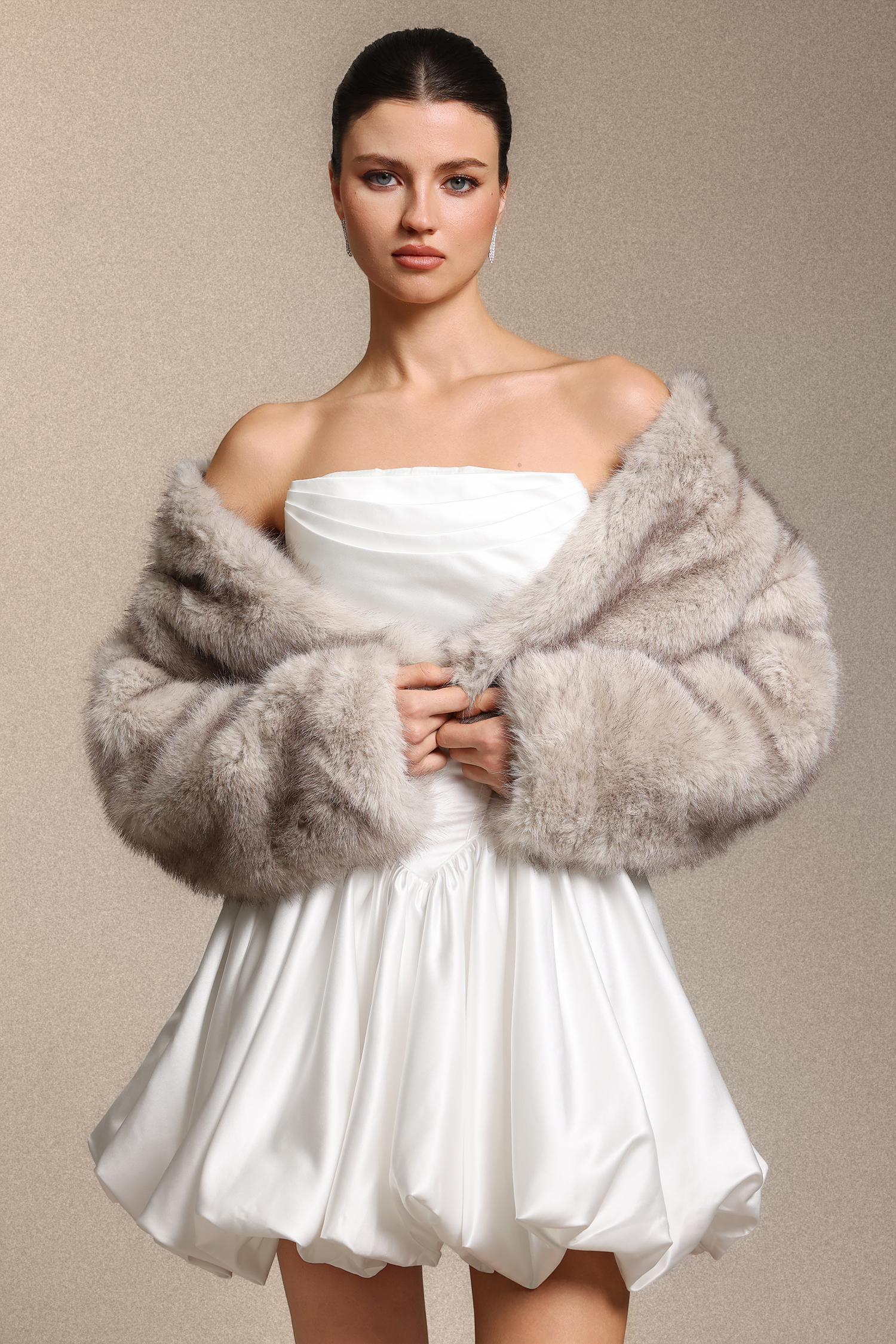 Tove Long Sleeve Faux Fur Coat