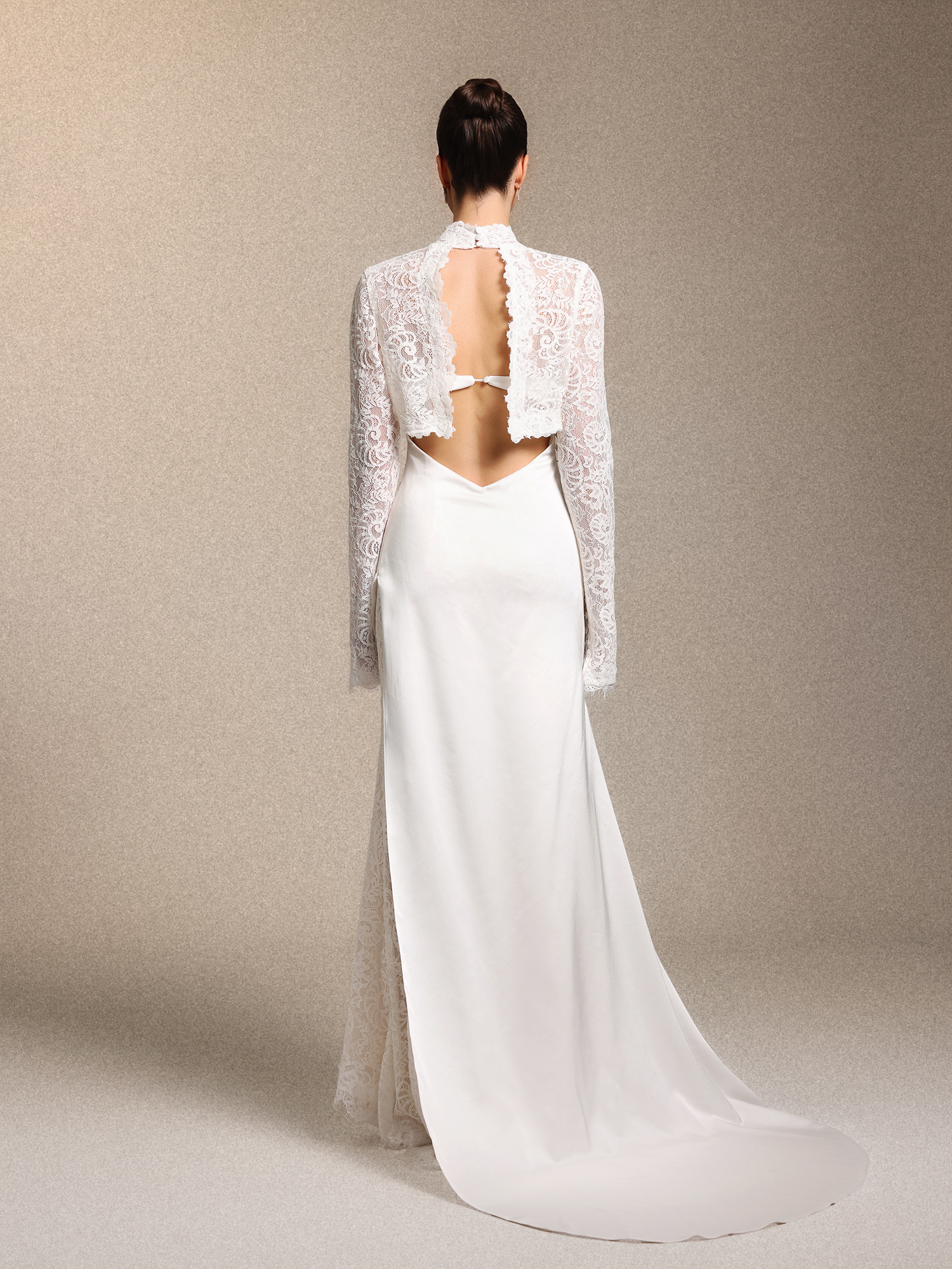 Jouy Vintage Curve-enhancing White Lace Satin Maxi Dress