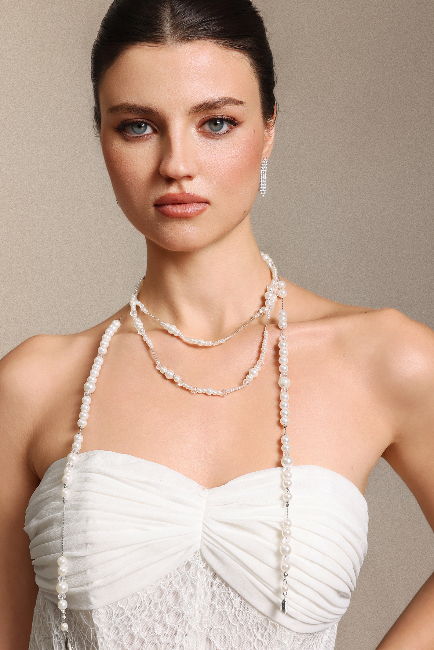 Shaha Multi-Layer Pearl Tassel Necklace