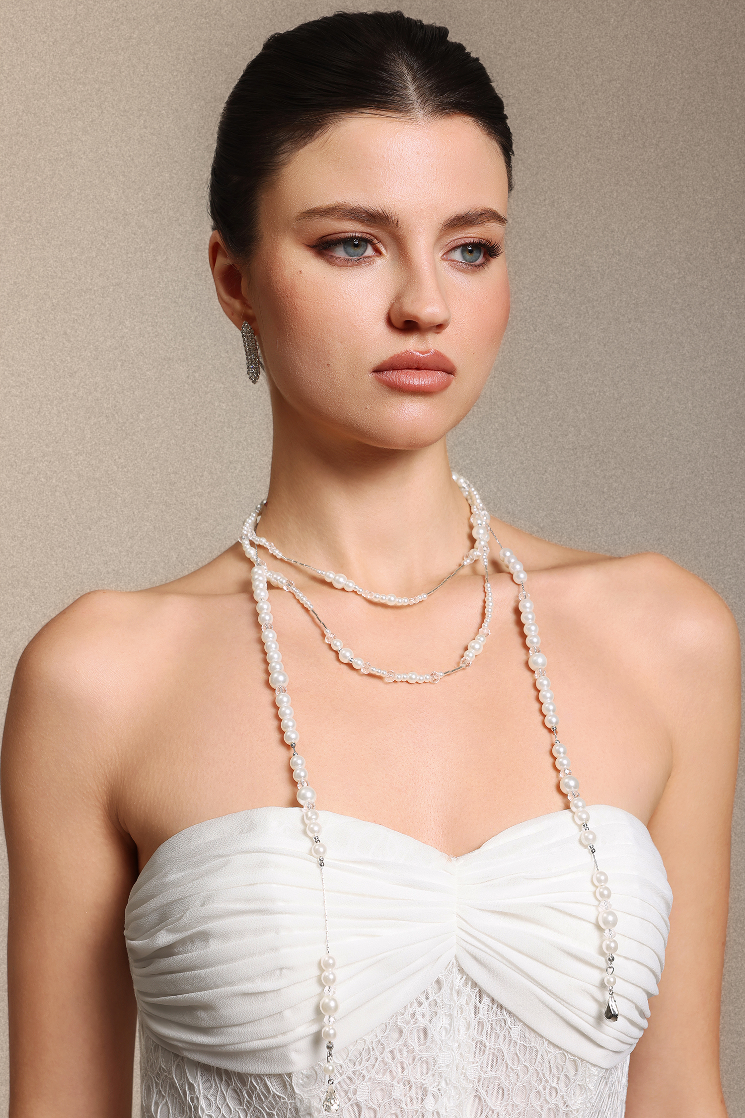 Shaha Multi-Layer Pearl Tassel Necklace