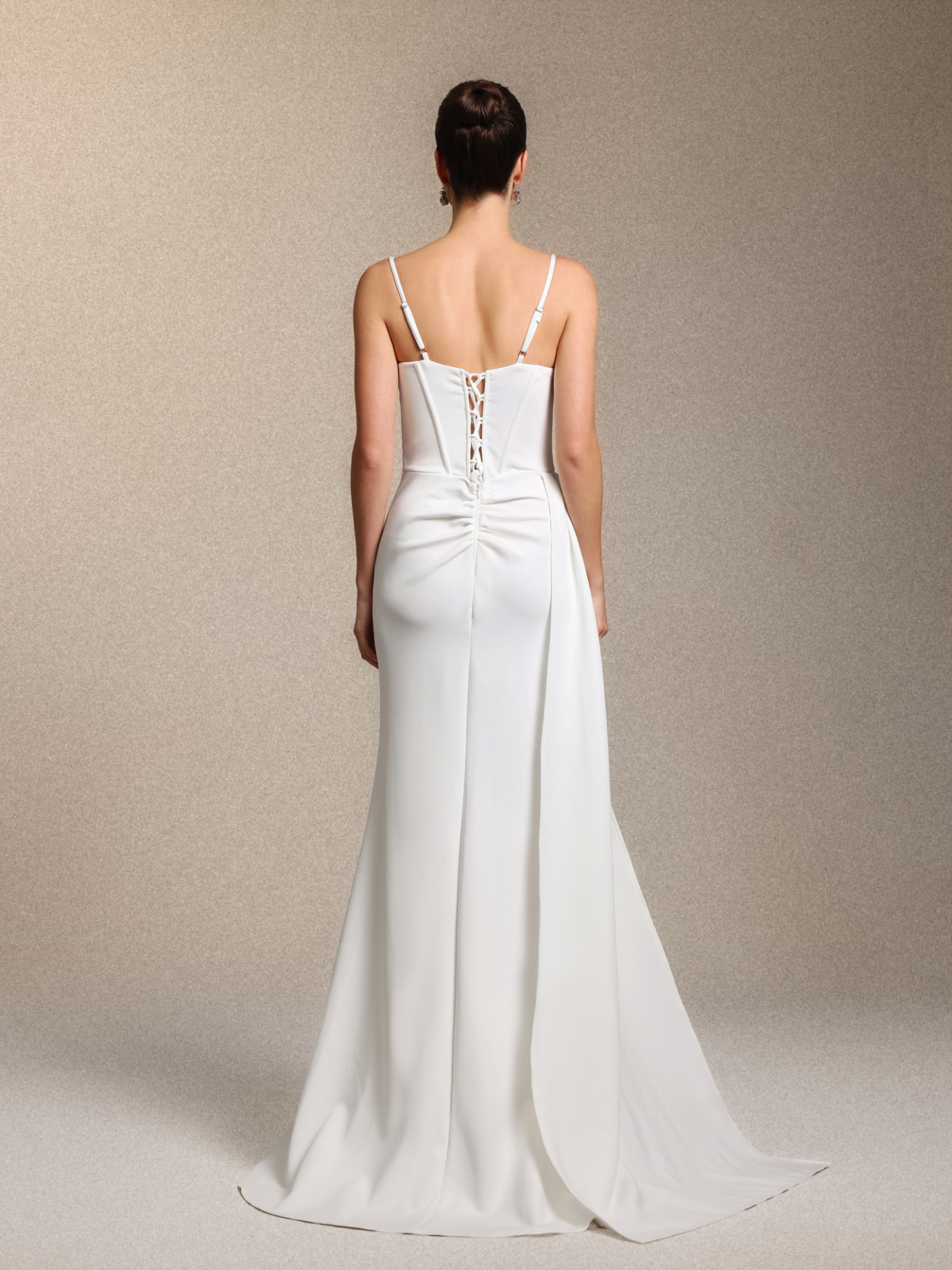 Falzer Chic Curve-enhancing V Neck Rhinestone Maxi Dress