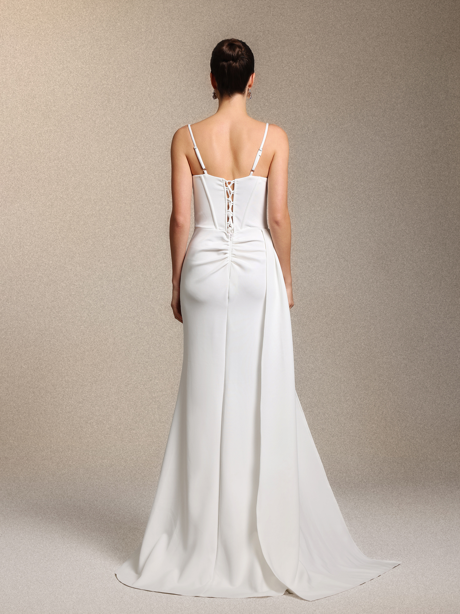 Falzer Chic Curve-enhancing V Neck Rhinestone Maxi Dress