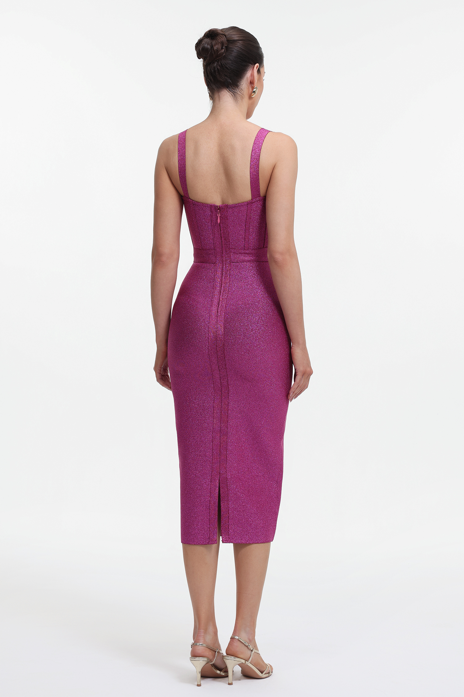 Ziriy Sleeveless V-Neck Bandage Purple Maxi Dress
