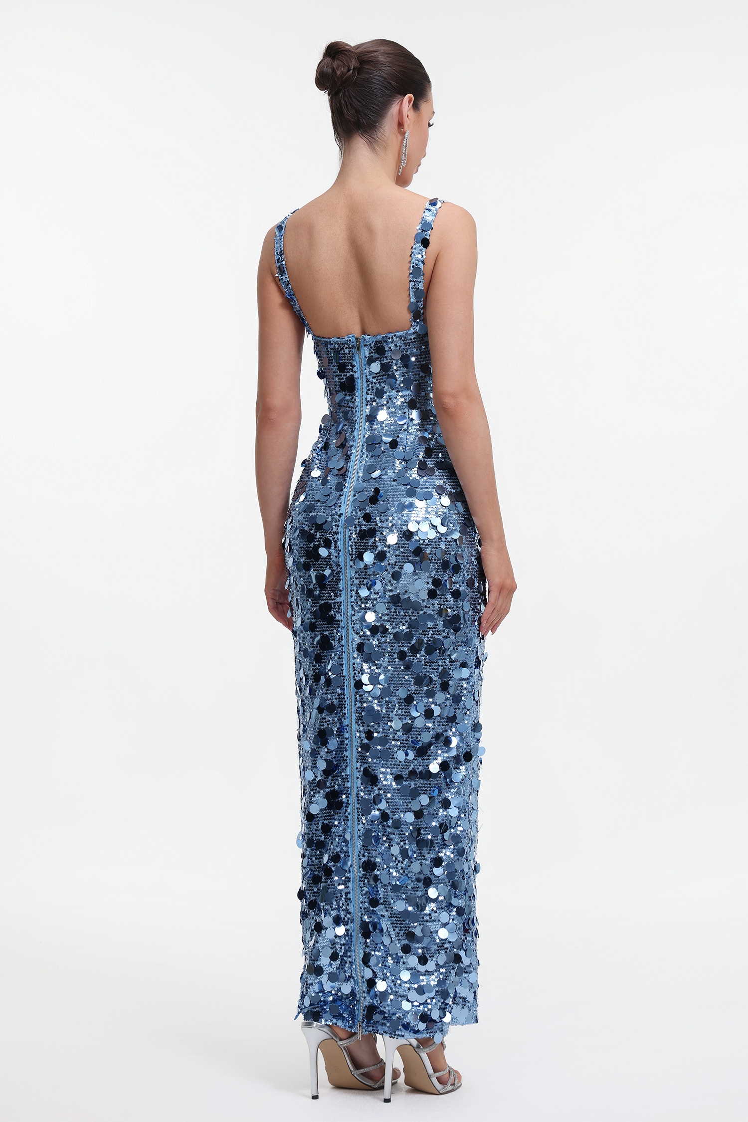 Ienee Glamorous Contour Sequin Maxi Dress