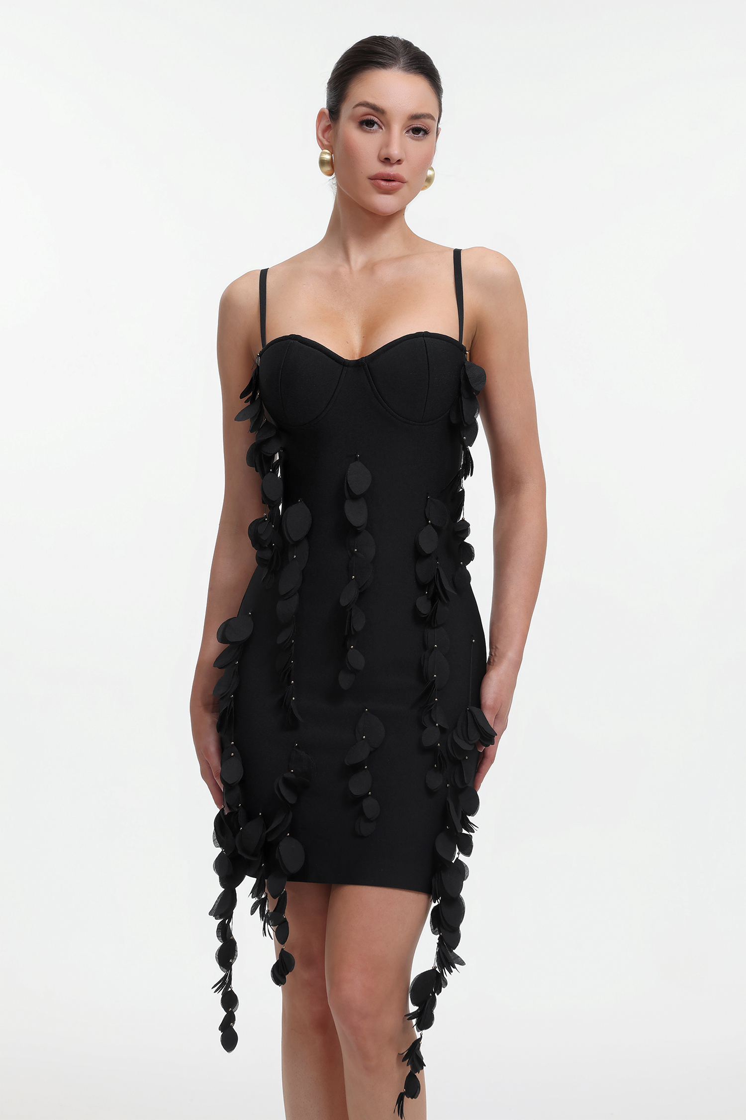 Felix Classic Contour Sleeveless Petal Bandage Mini Dress