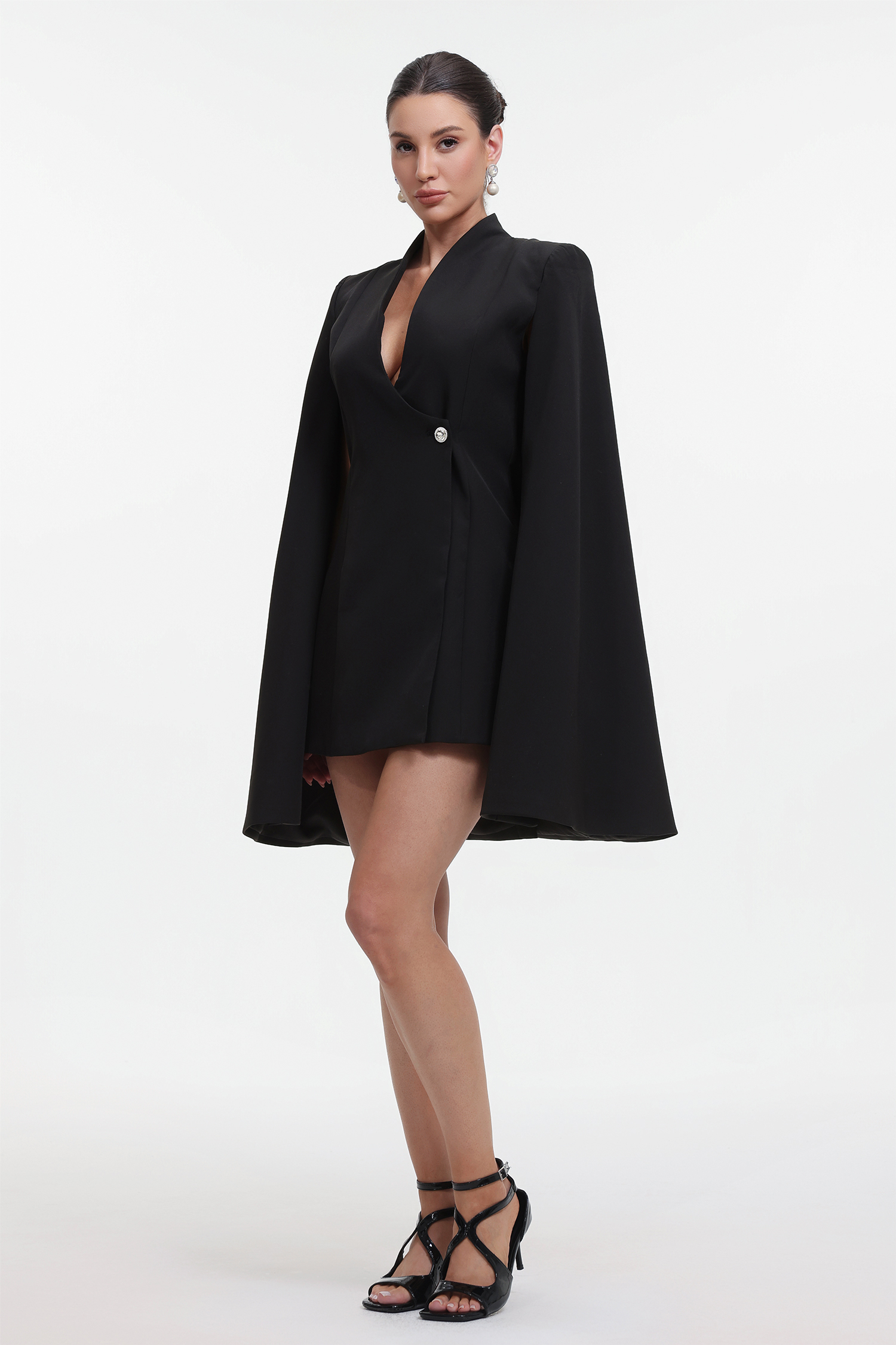 Ignacia Chic Tailored Cape Blazer Dress