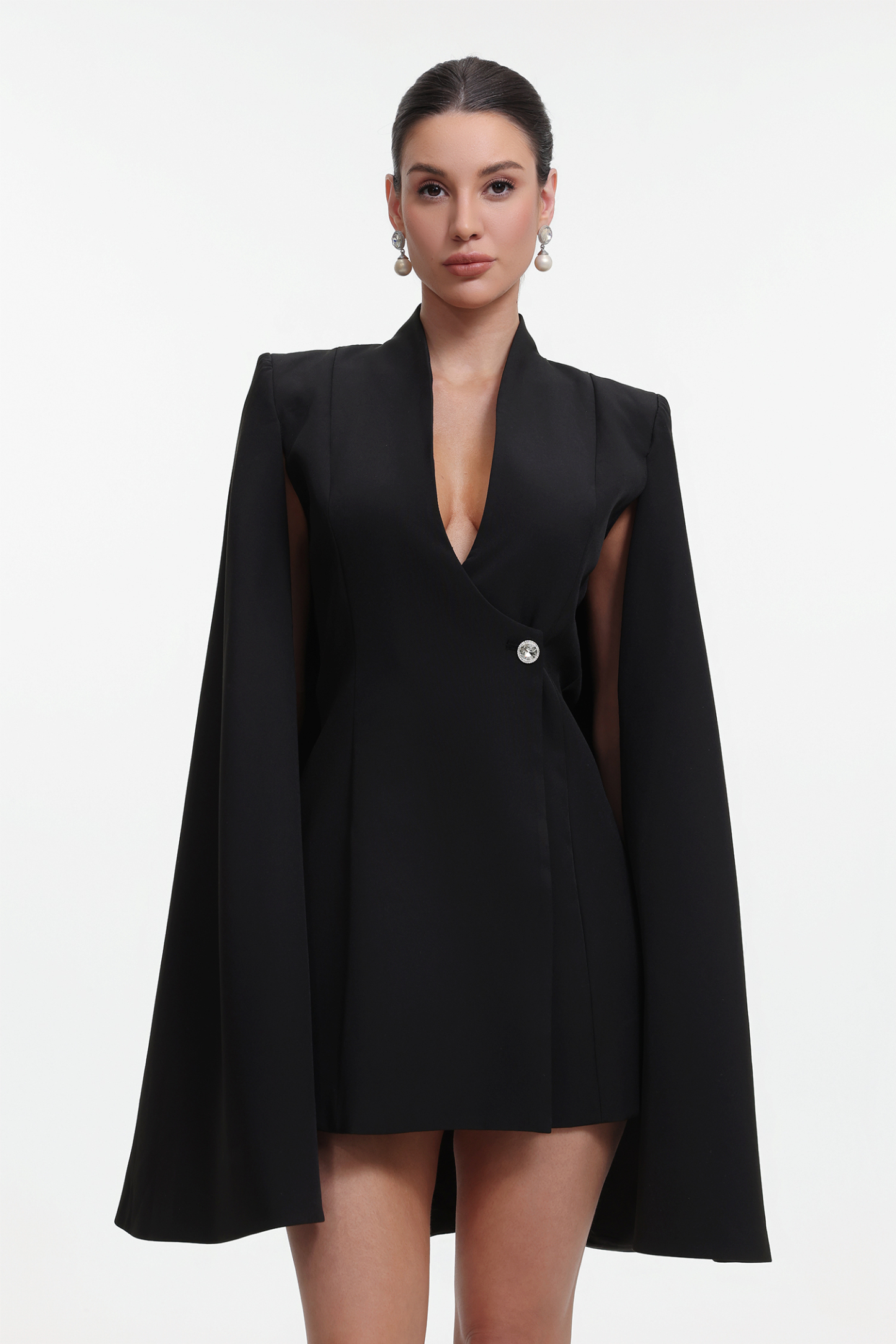 Ignacia Chic Tailored Cape Blazer Dress