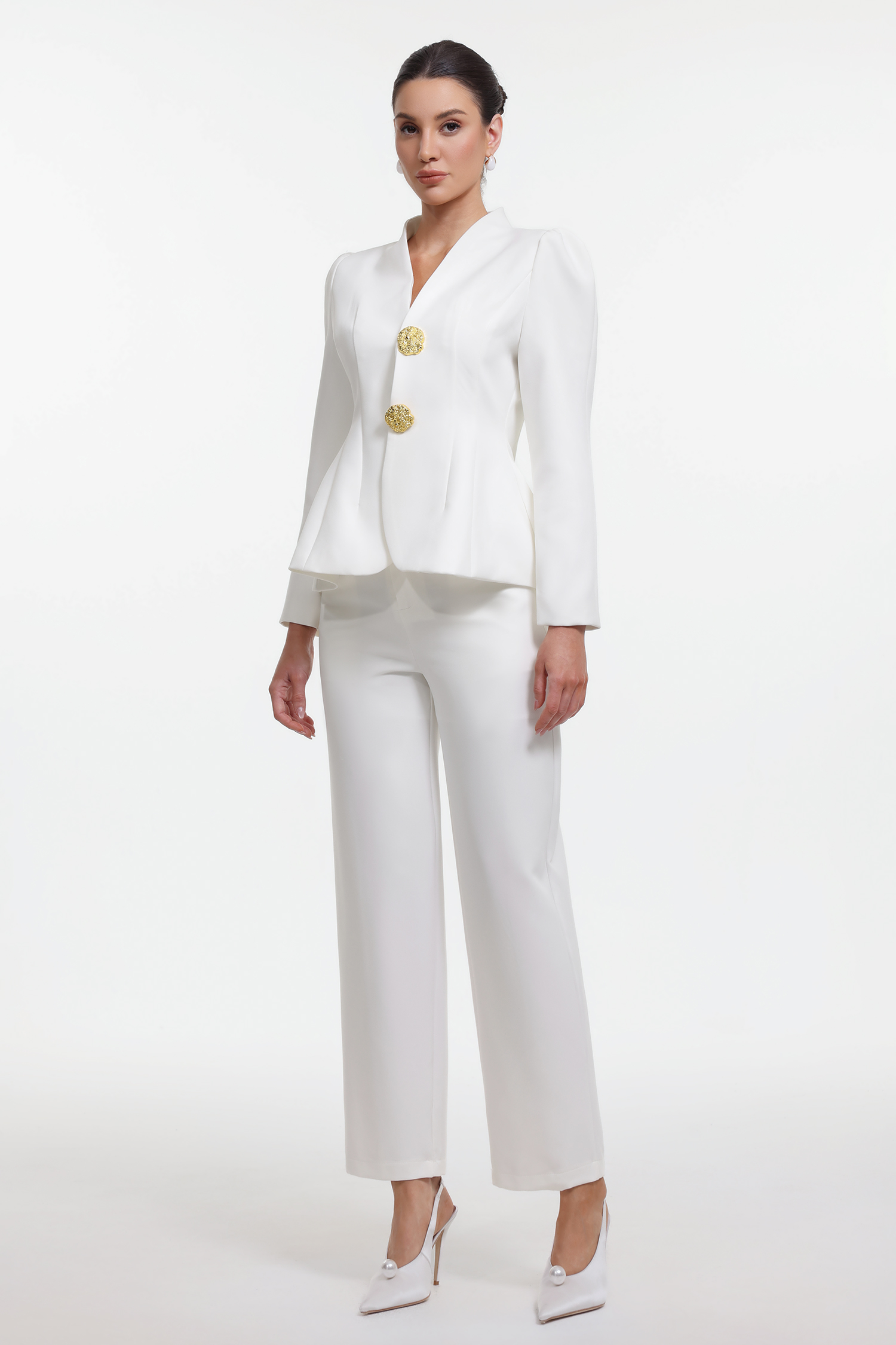 Makani Elegant Tailored Long Sleeve Blazer and Pants Set